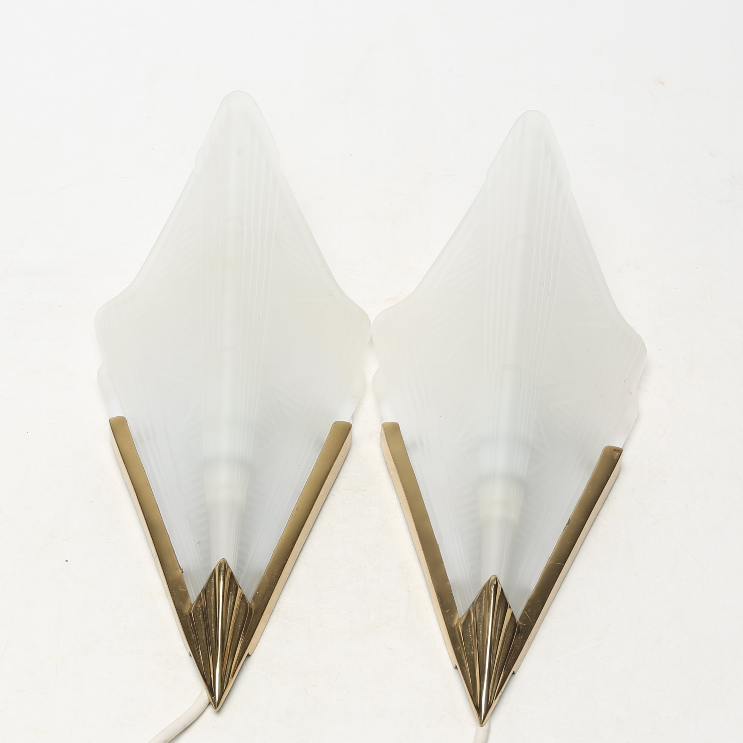 VÄGGLAMPOR, 1 par, glas, metall, Ikea.