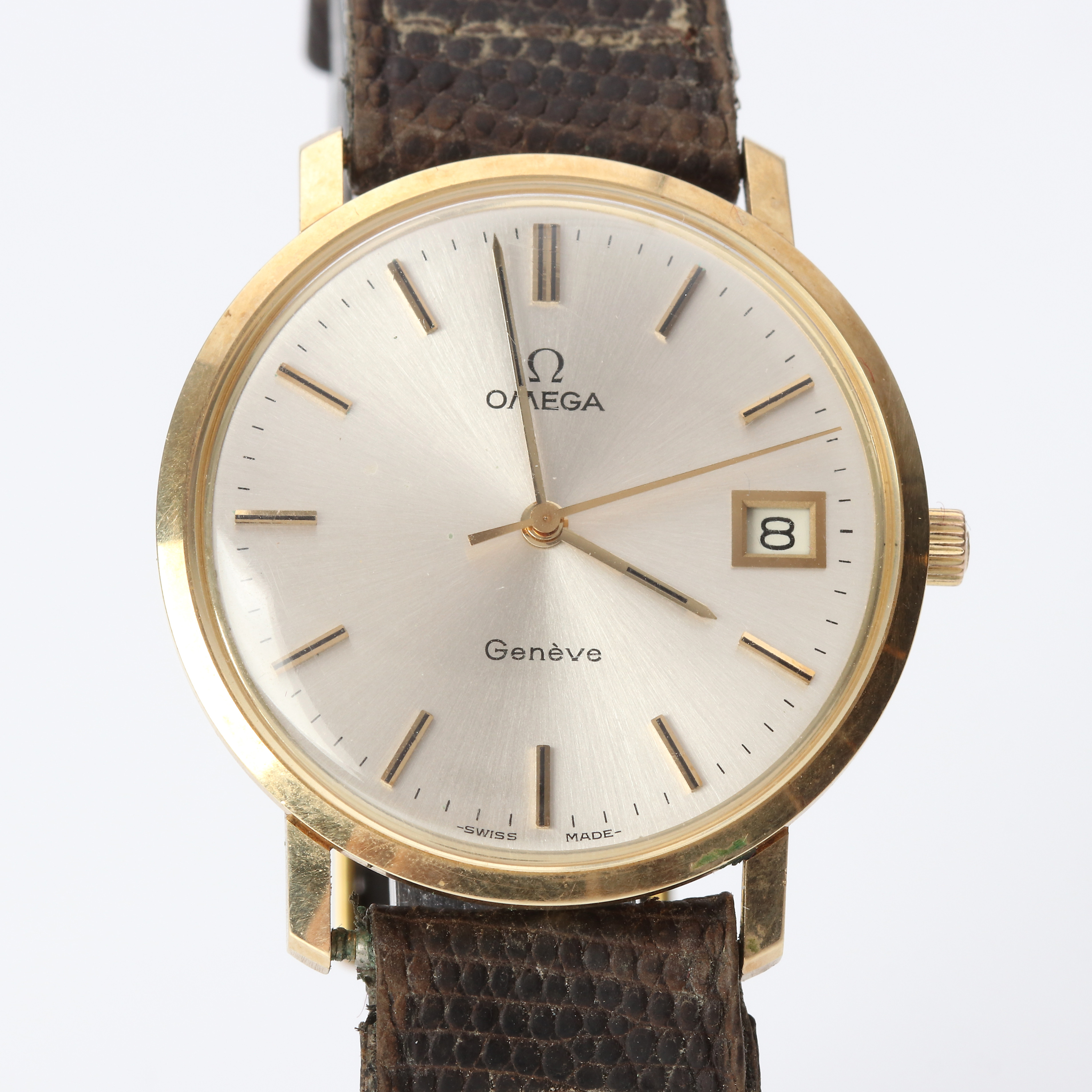 OMEGA GENÈVE, ARMBANDSUR. Boett i 14k guld, manuell.
