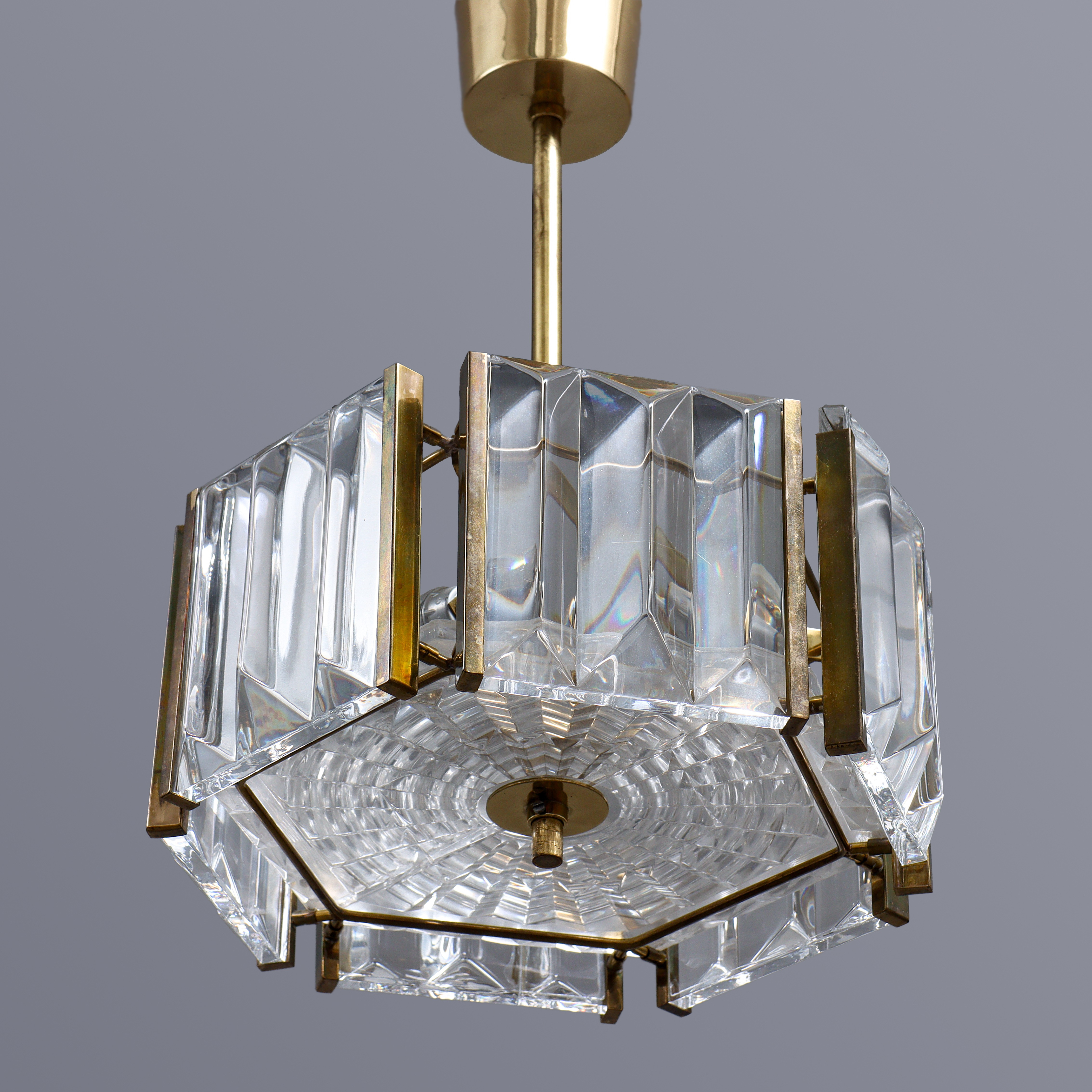 TAKLAMPA, GLAS SAMT MÄSSING, ORREFORS, 1960-TAL.
