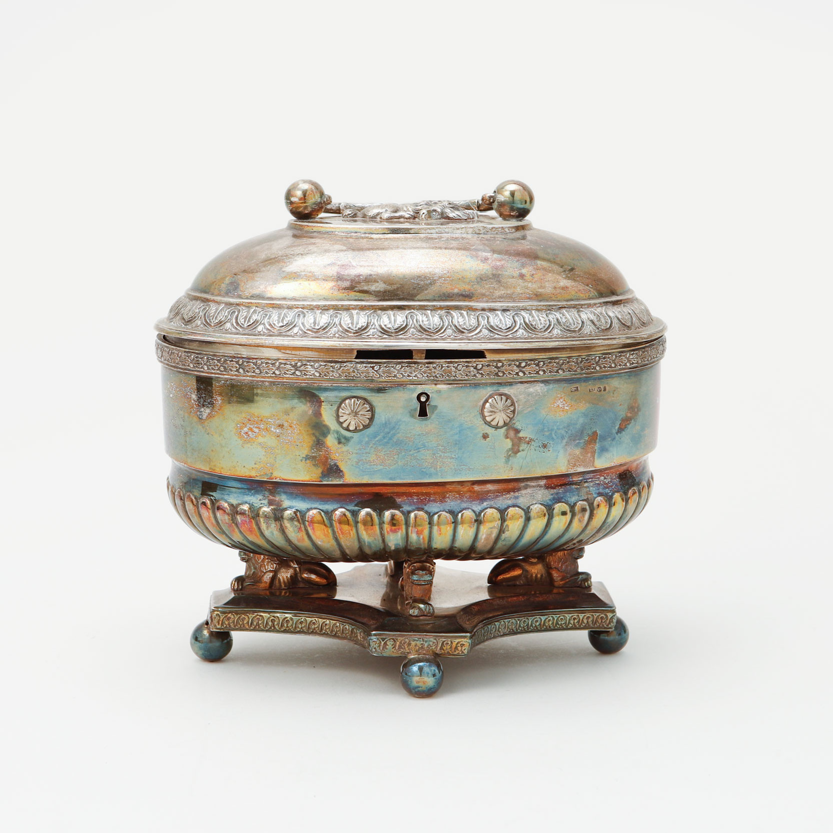 SOCKERSKRIN, silver, Carl Petter Norlin, Malmö 1830. Vikt ca 920 gram.