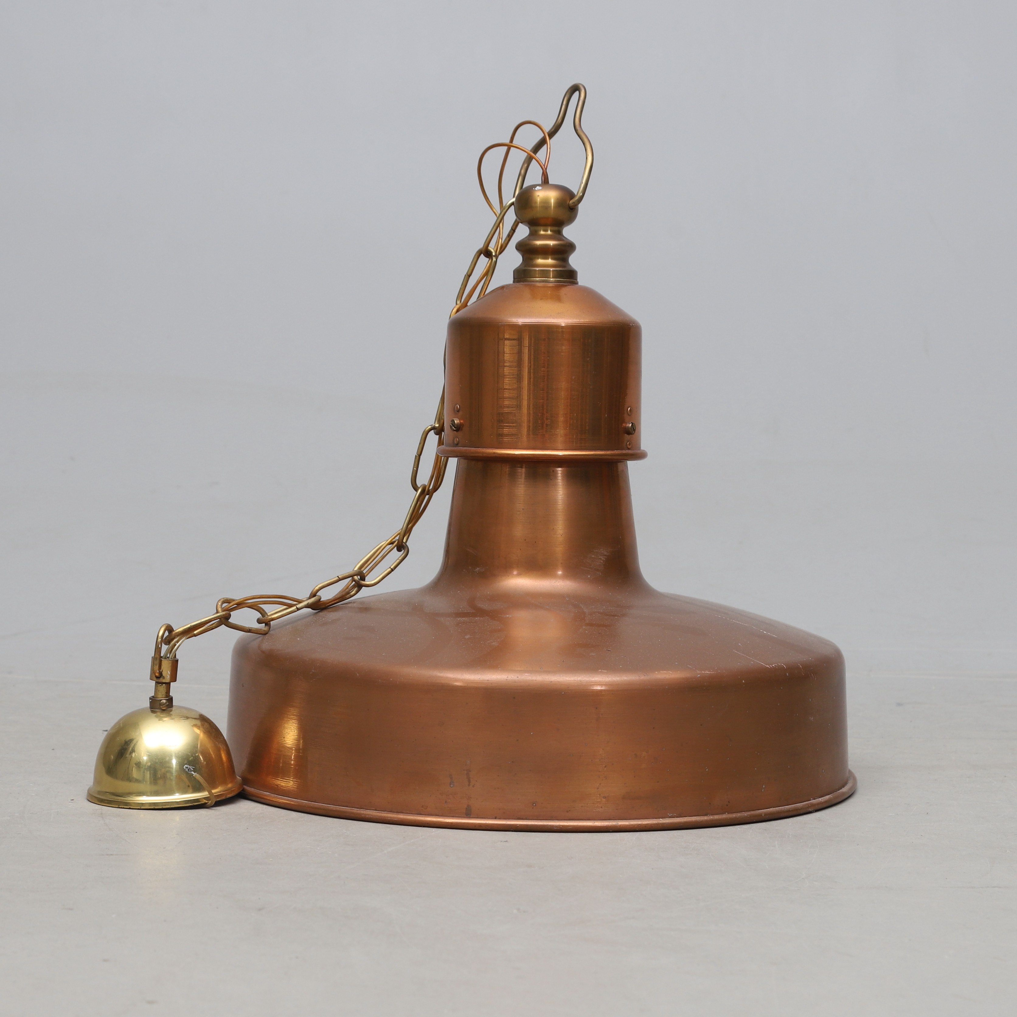 TAKLAMPA, koppar, industrimodell, 1900-tal.