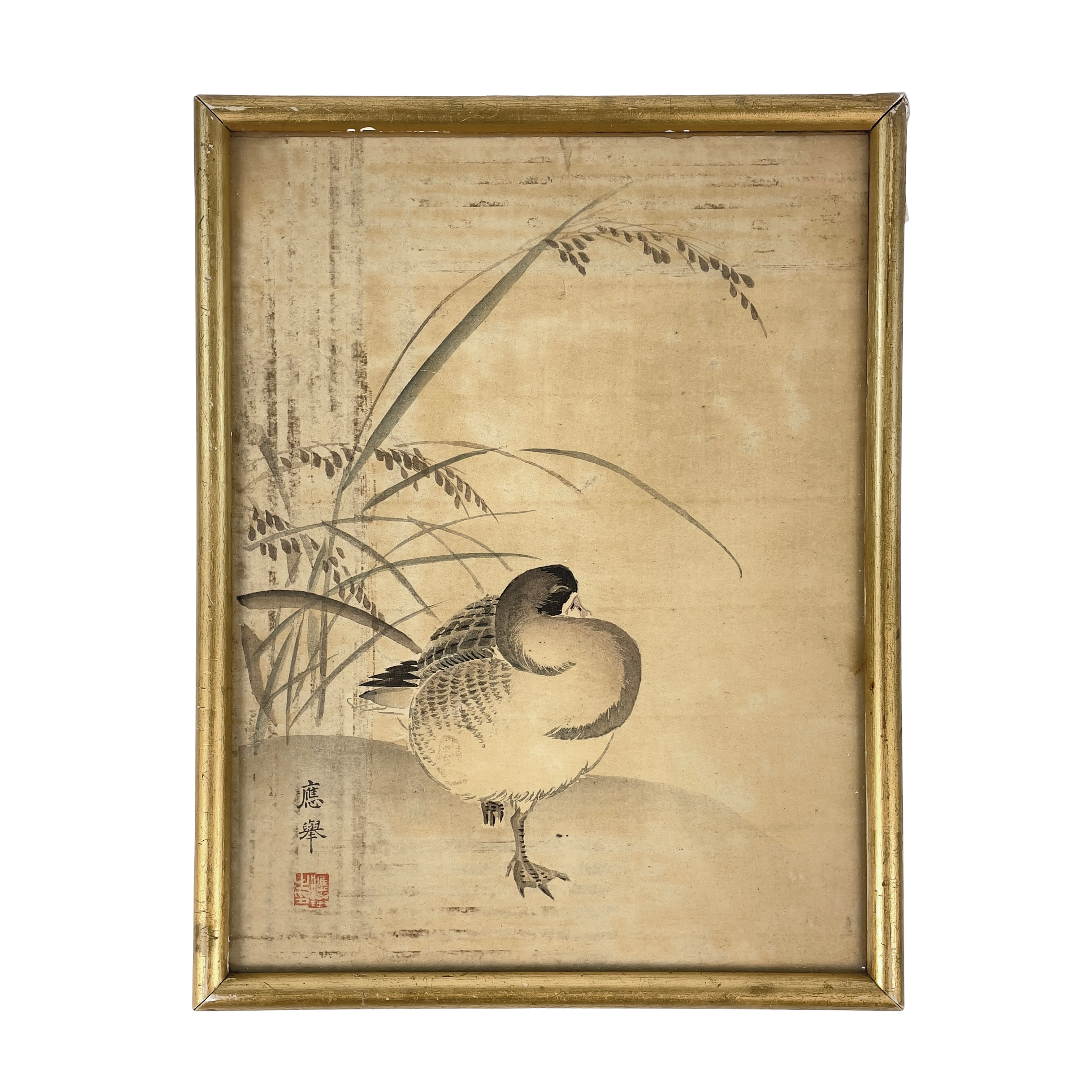 NAGASAWA ROSETSU. Grafiskt tryck, fågelmotiv, Japan.