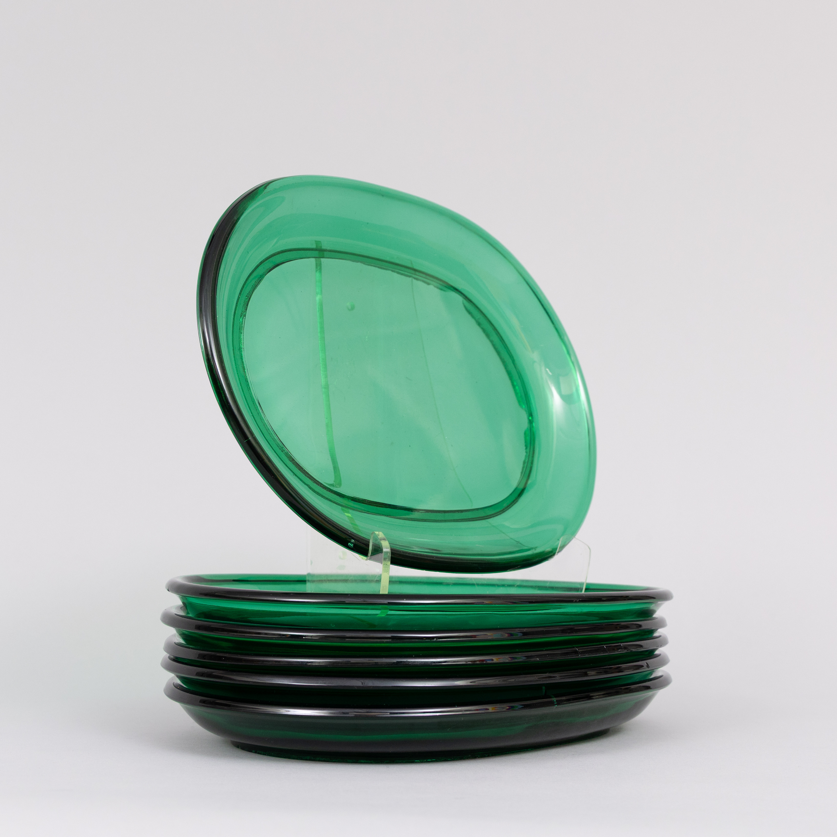 JOSEF FRANK. Hummertallrikar, 6 st., glas, Firma Svenskt Tenn.