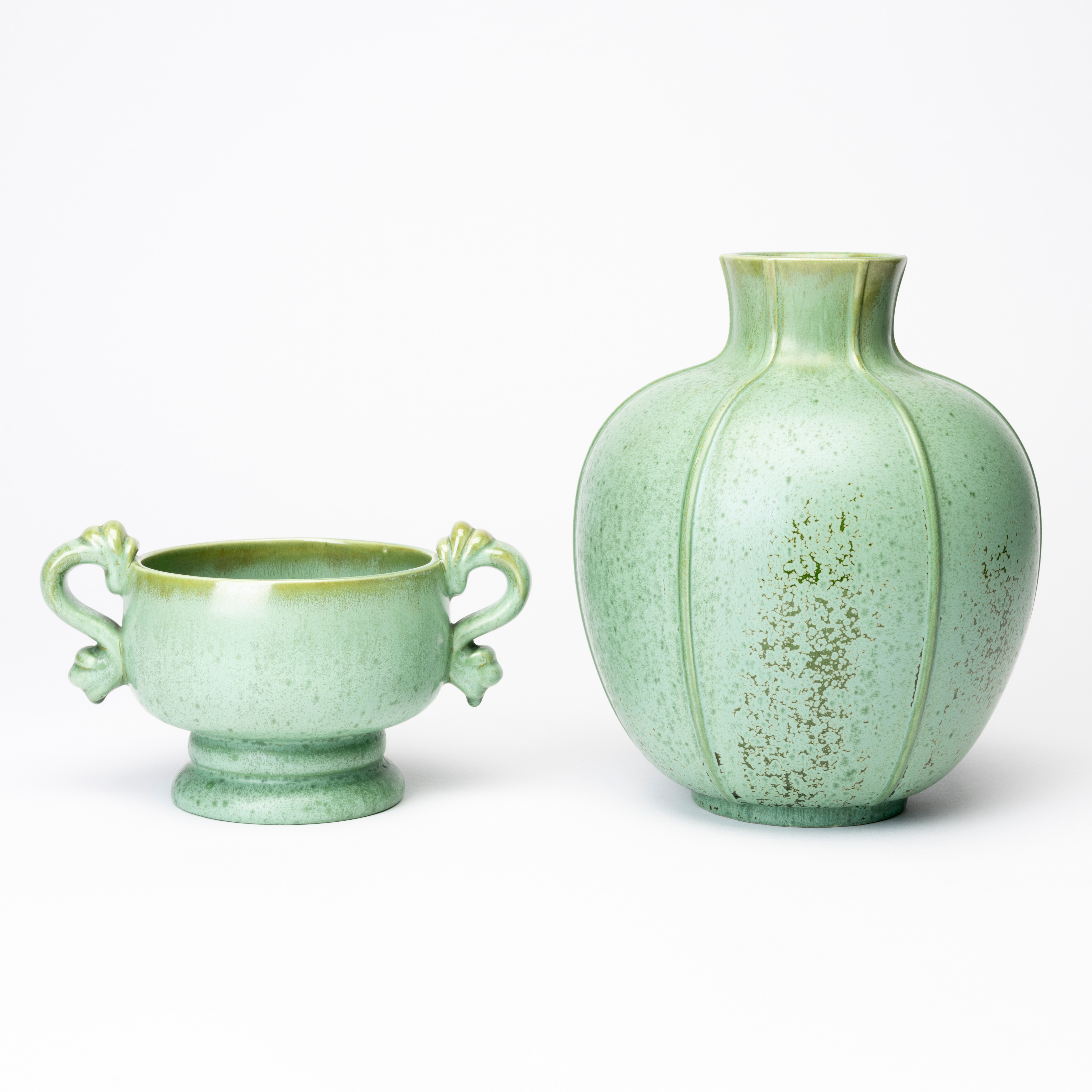 ARTHUR PERCY. Vas och skål, keramik, Gefle, 1930-tal.