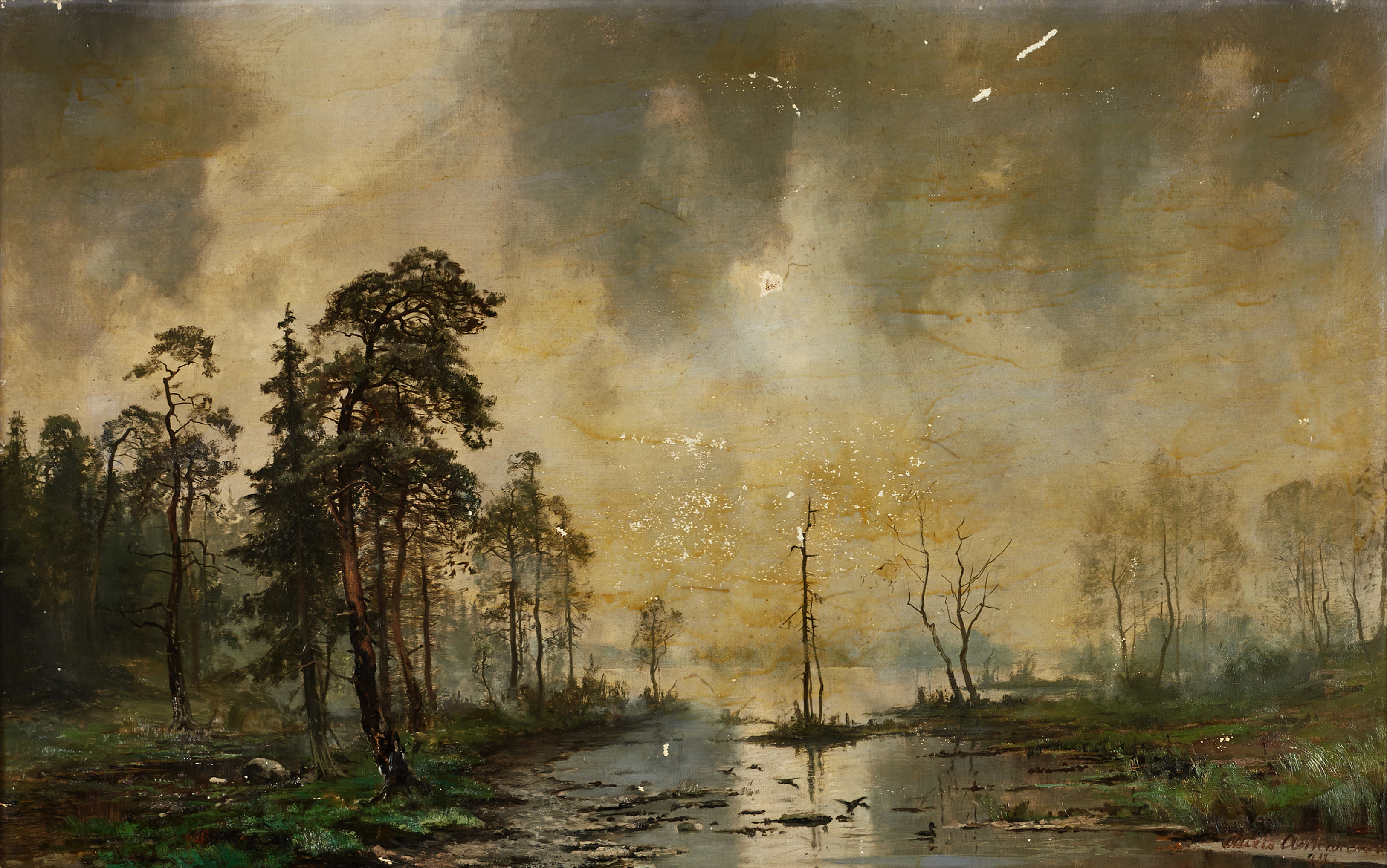 ALEXIS ANKARCRONA (1825-1901). Landskap, signerad och daterad -94, olja på duk.