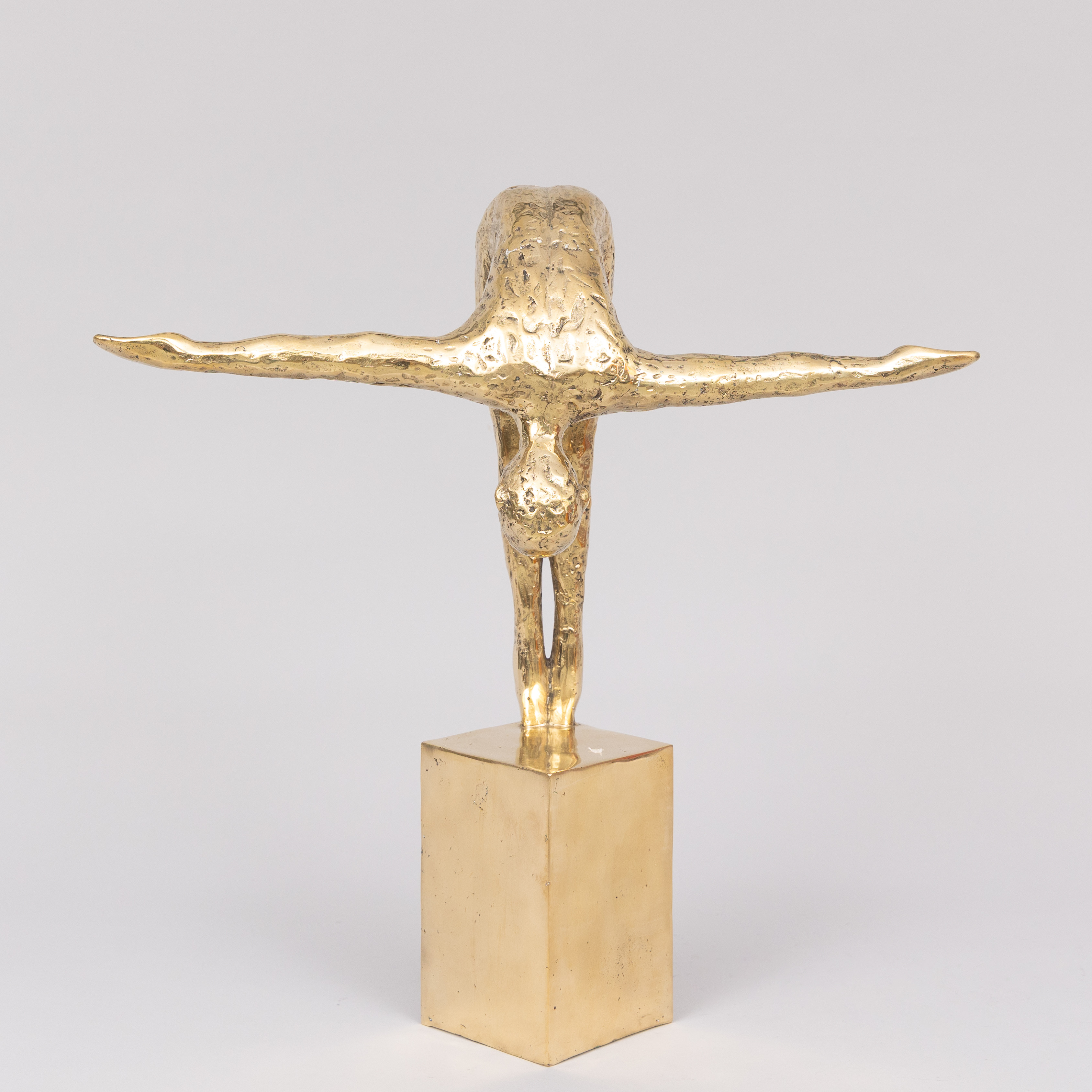 SKULPTUR, Simhoppare, guldpatinerad brons, Art People Gallery, Sweden, stämplad A P G.