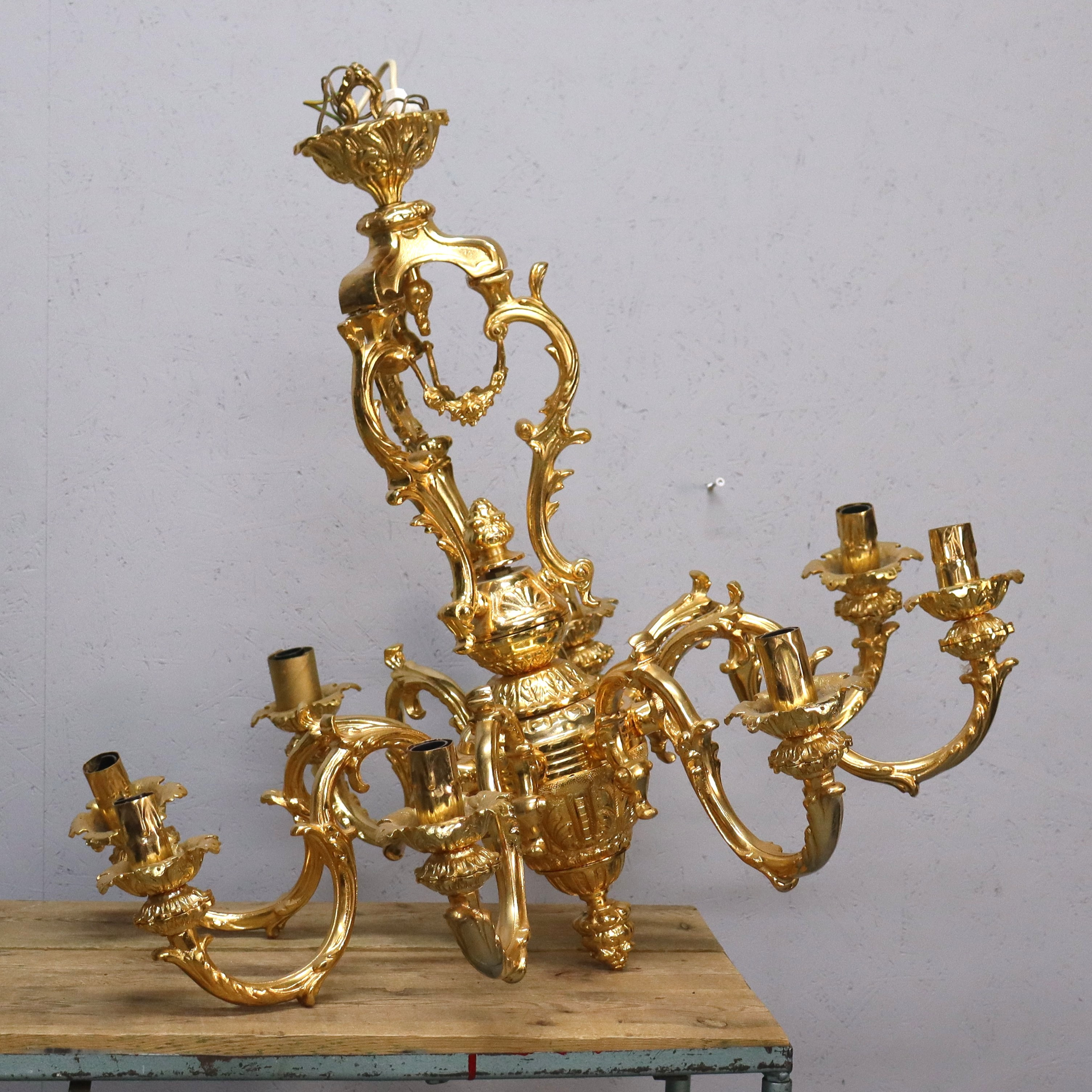 LJUSKRONA, Louis XV stil, 1900-tal, förgylld metall.