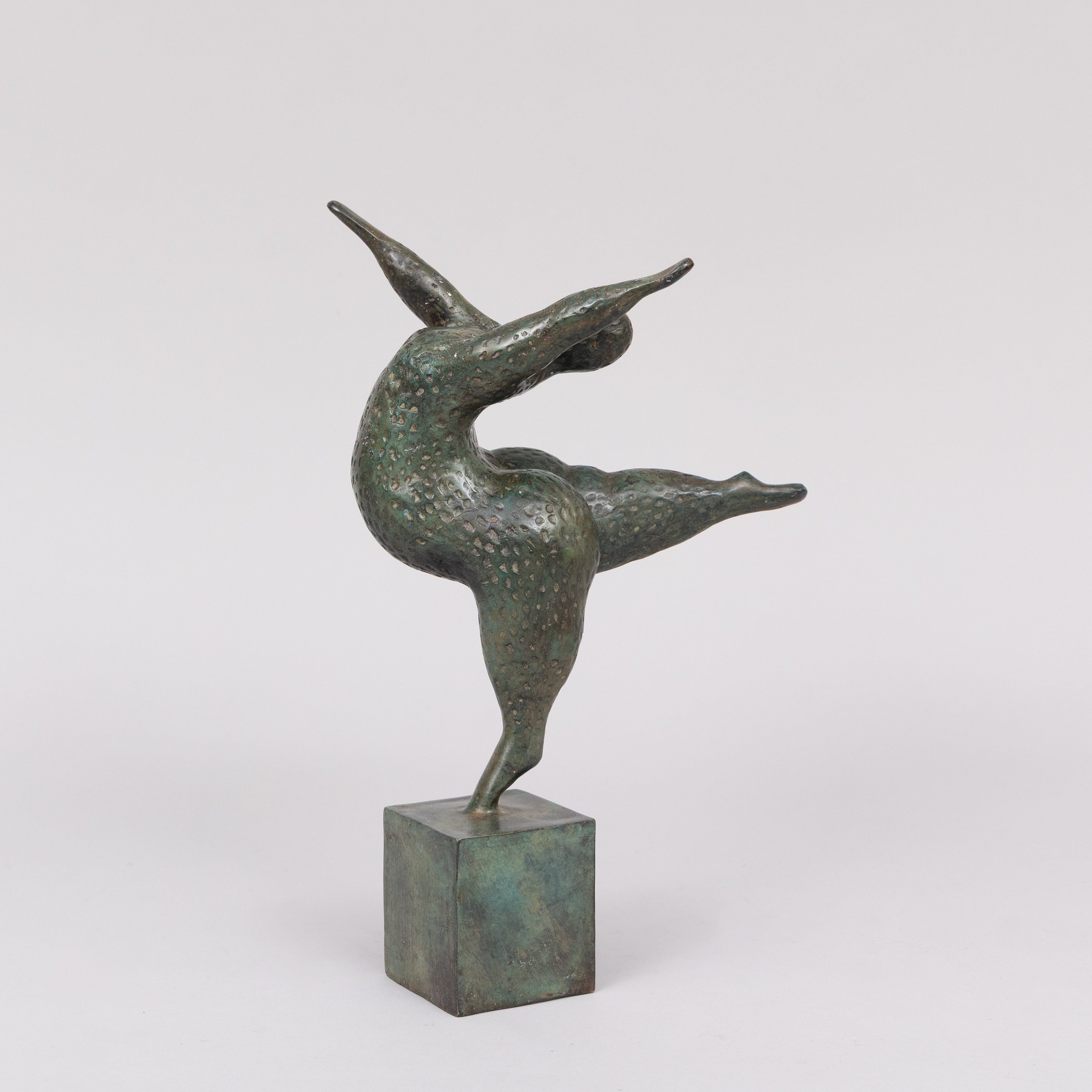 SKULPTUR, ballerina, grönpatinerad brons, Art People Gallery Sweden, stämplad APG.