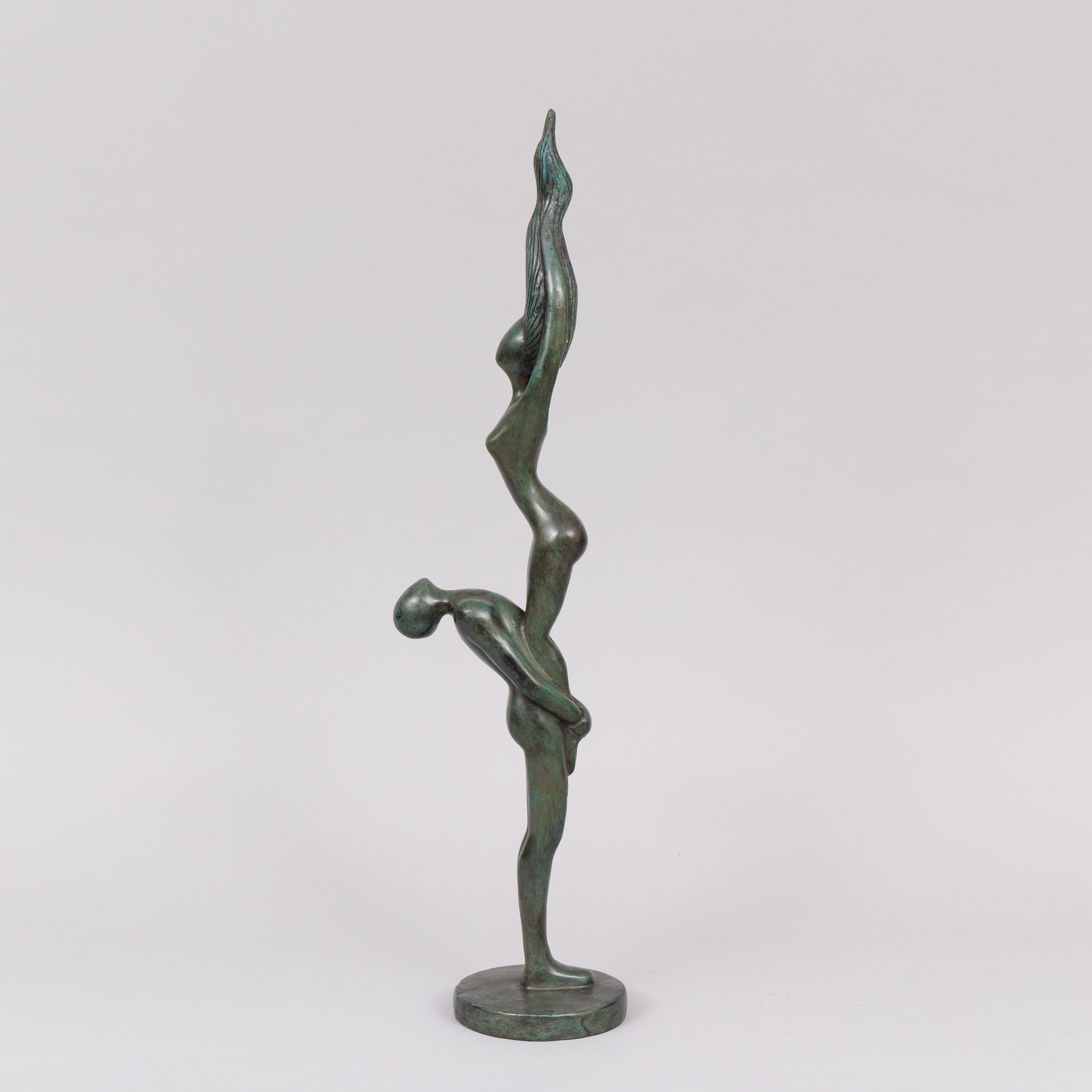 SKULPTUR, "Dirty Dancing", grönpatinerad brons, stämplad Art People Gallery Sweden, stämplad A P G.
