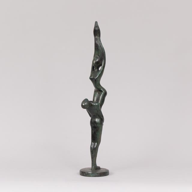 SKULPTUR, "Dirty Dancing", grönpatinerad brons, stämplad Art People Gallery Sweden, stämplad A P G.
