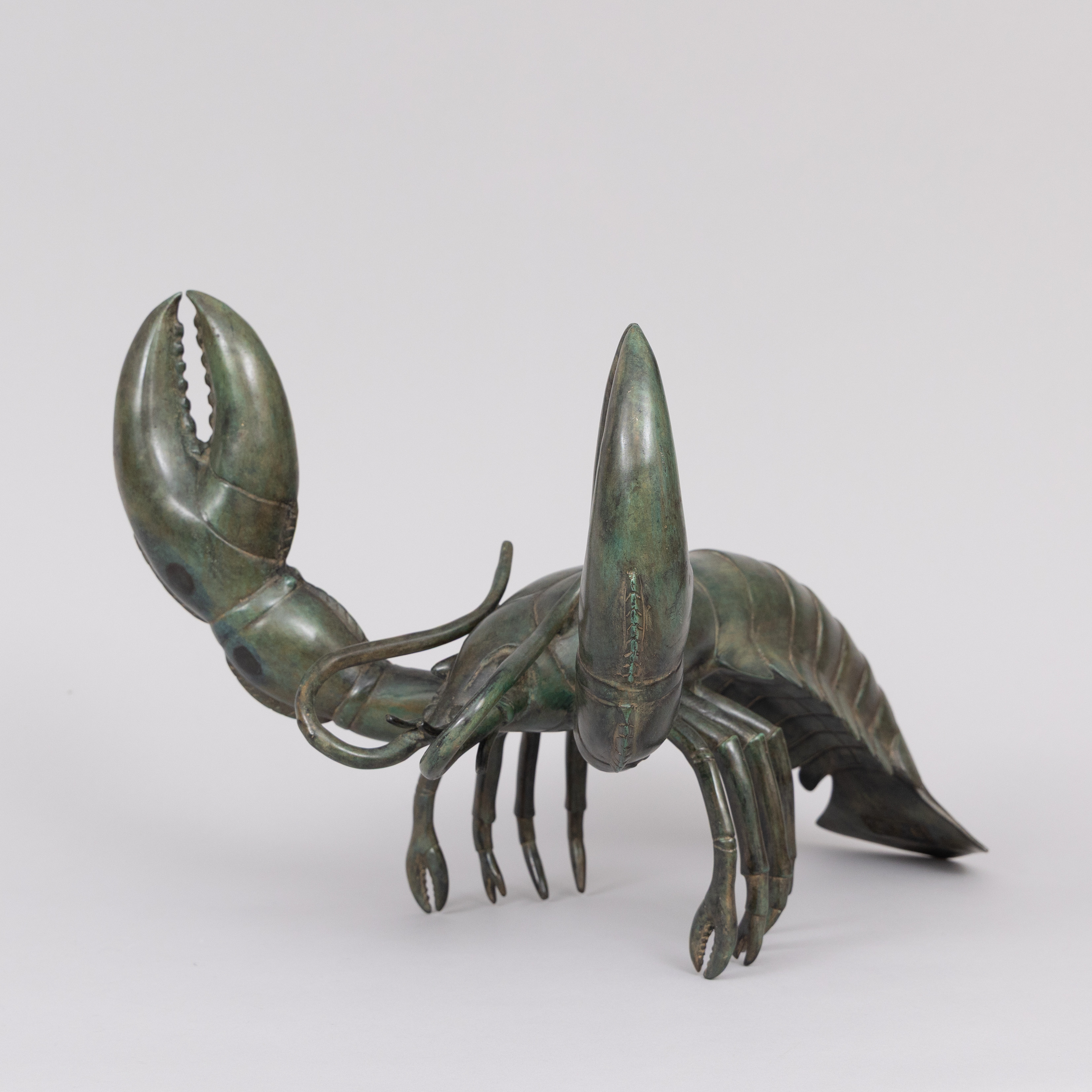 SKULPTUR, hummer, grönpatinerad brons, Art People Gallery, Sweden, stämplad A P G.