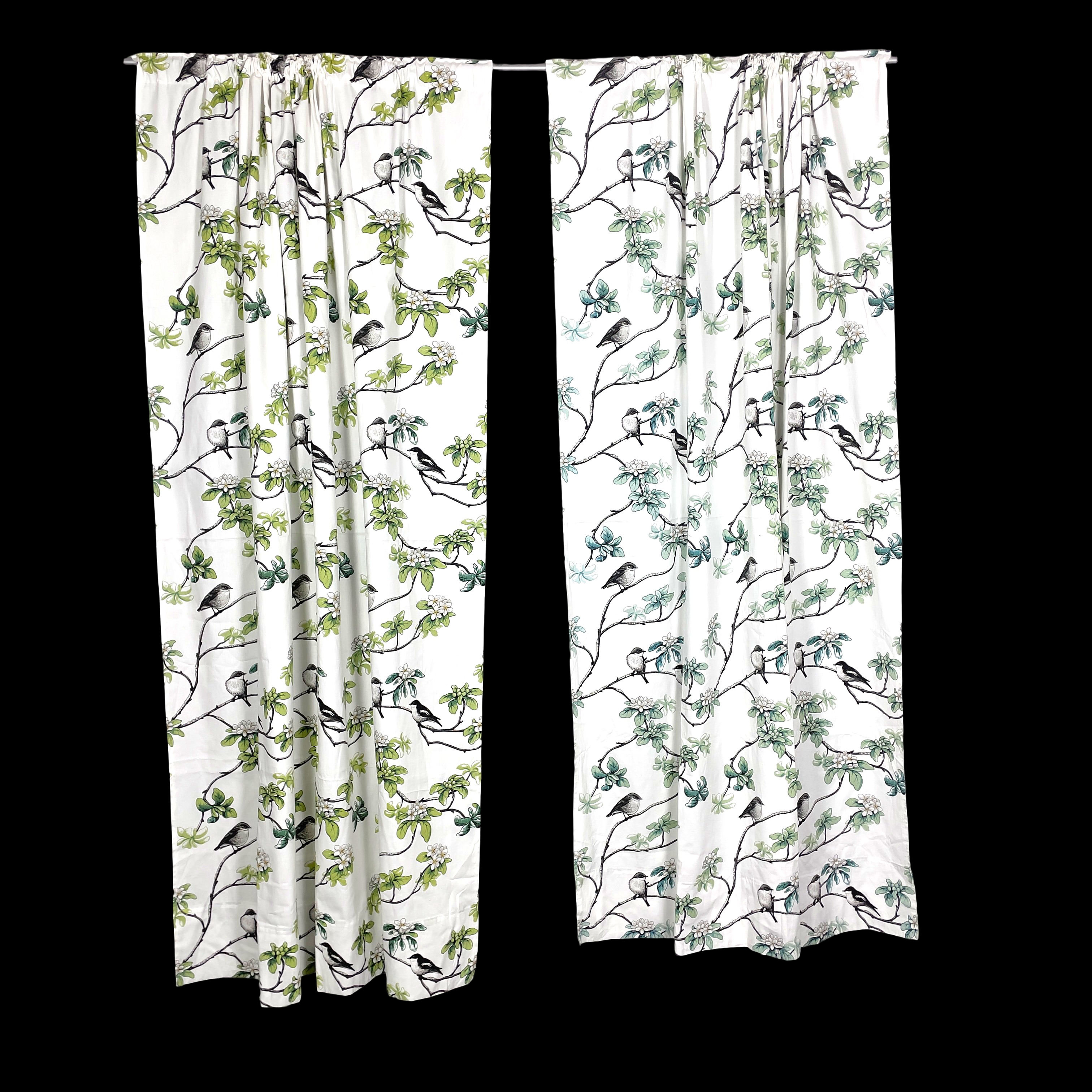 MIALOTTA ARVIDSSON-MARS. Gardinlängder, 1 par. "Klosterträdgården", Arvidssons Textil.