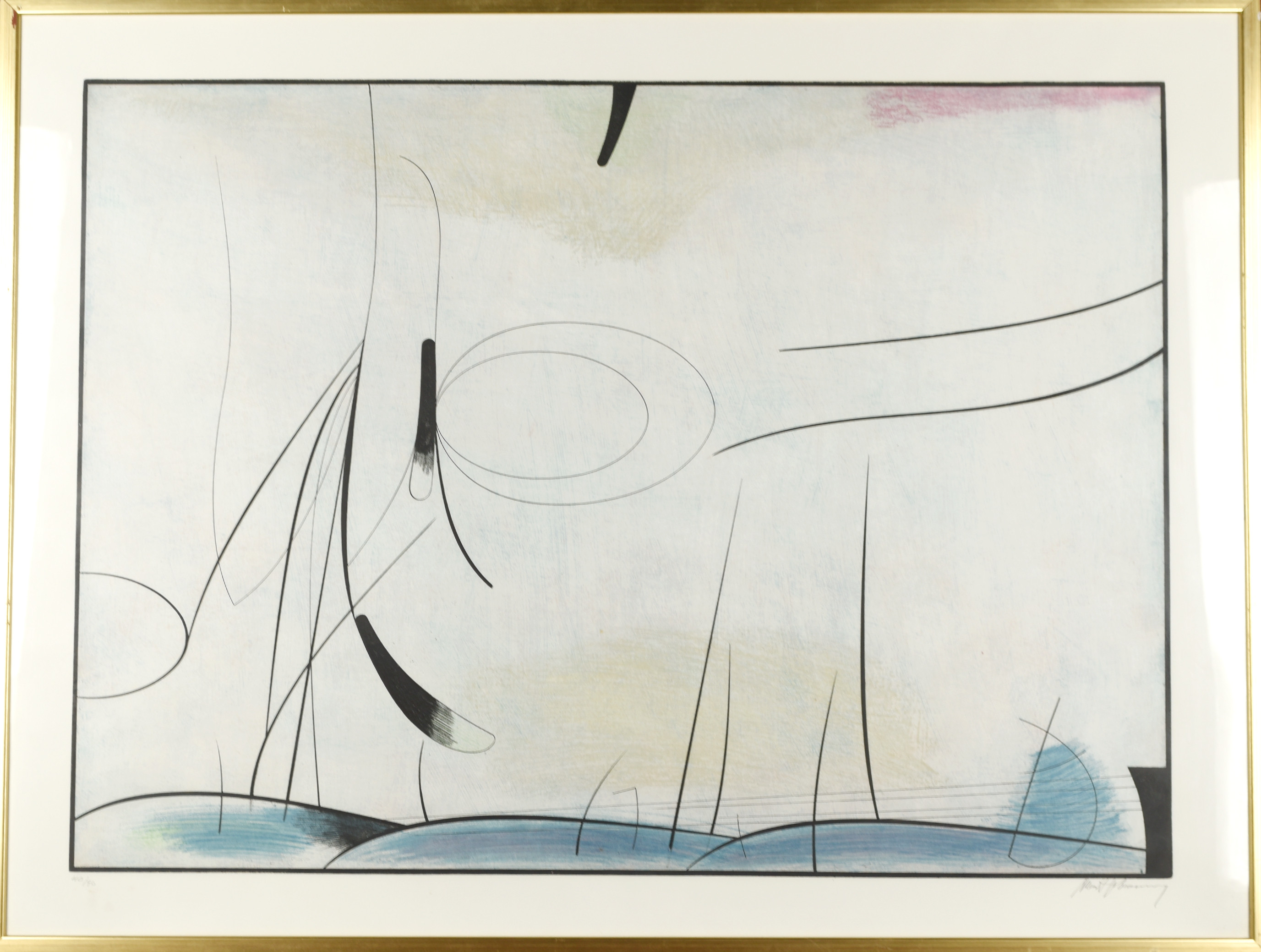 ALBERT JOHANSSON. Färglitografi, Nr 40/90, Signerad.