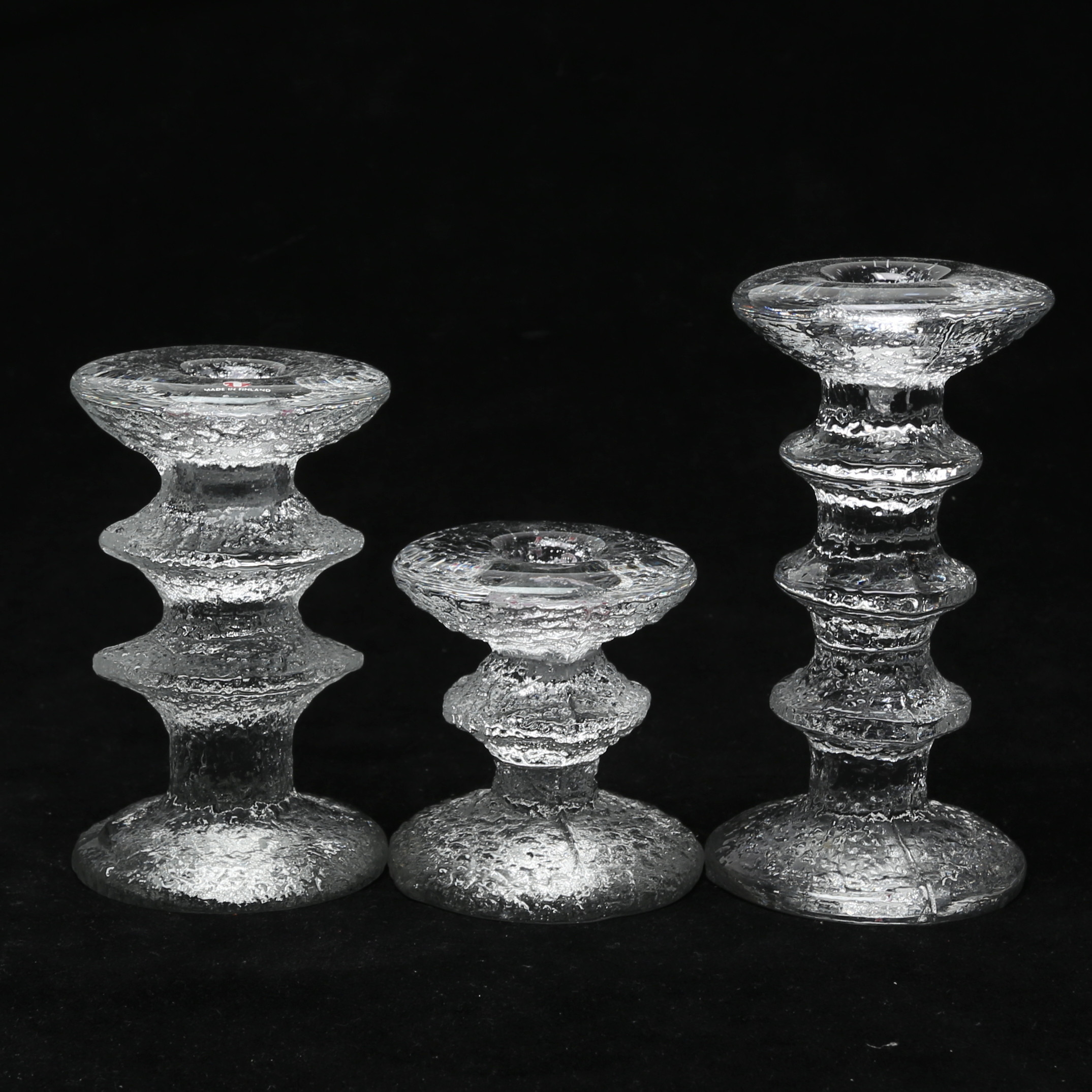 TIMO SARPANEVA. LJUSSTAKAR 3 st, glas, Iittala.