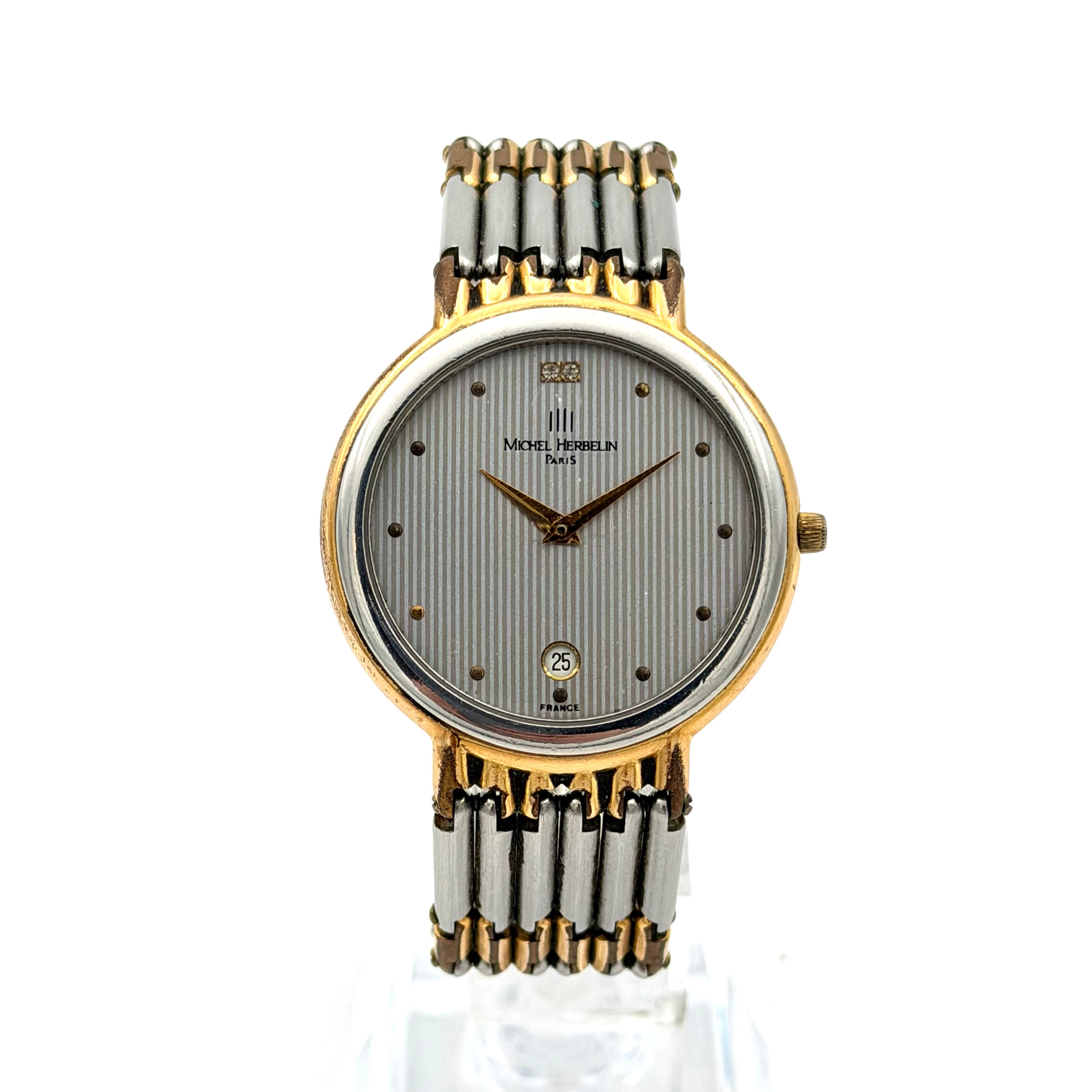 MICHEL HERBELIN, armbandsur, 1980-tal, quartz, gulddouble´.