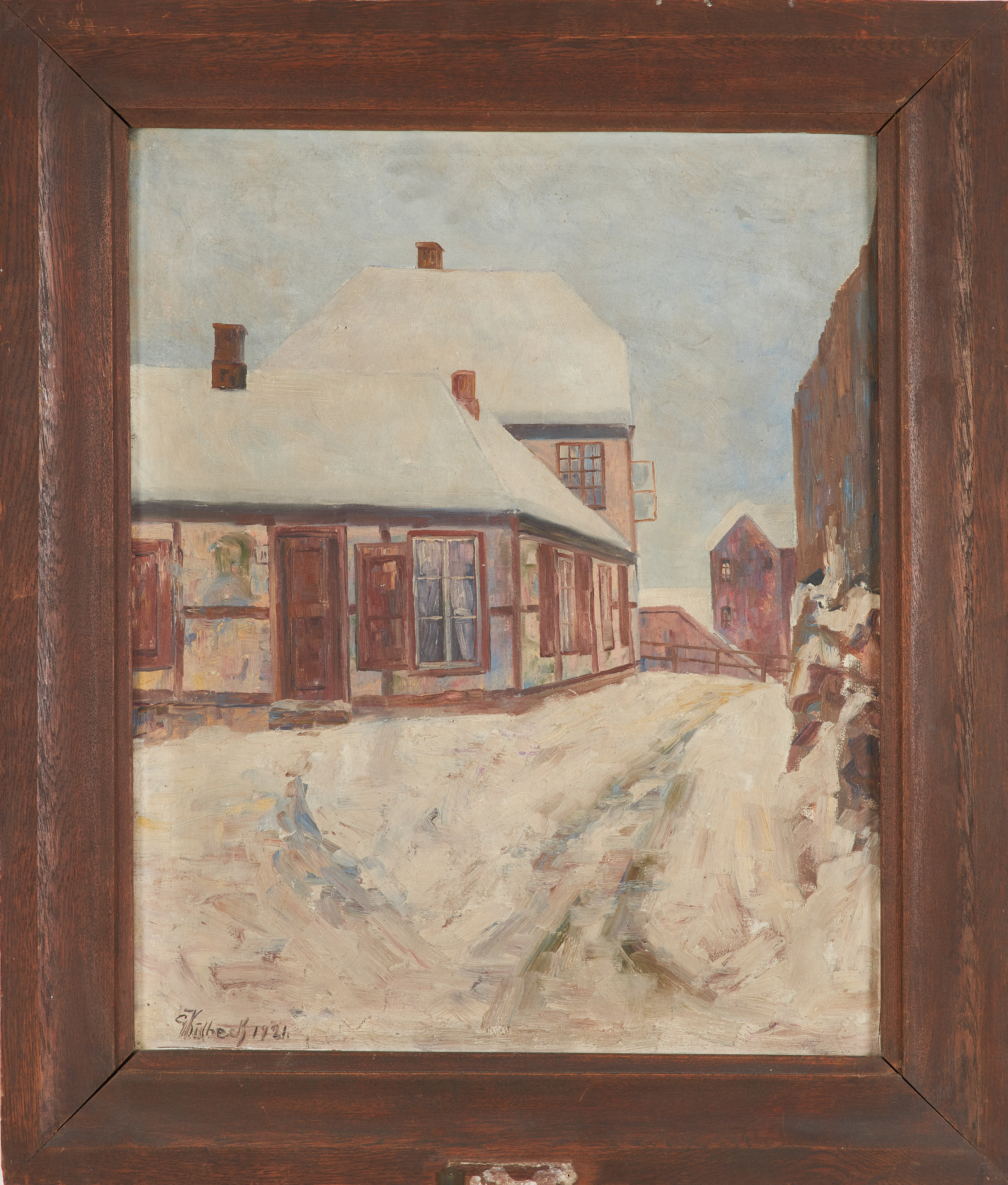 GEORG SOLBERG KULBECK. Hammersborg Torv, olja på duk, signerad och daterad 1921.