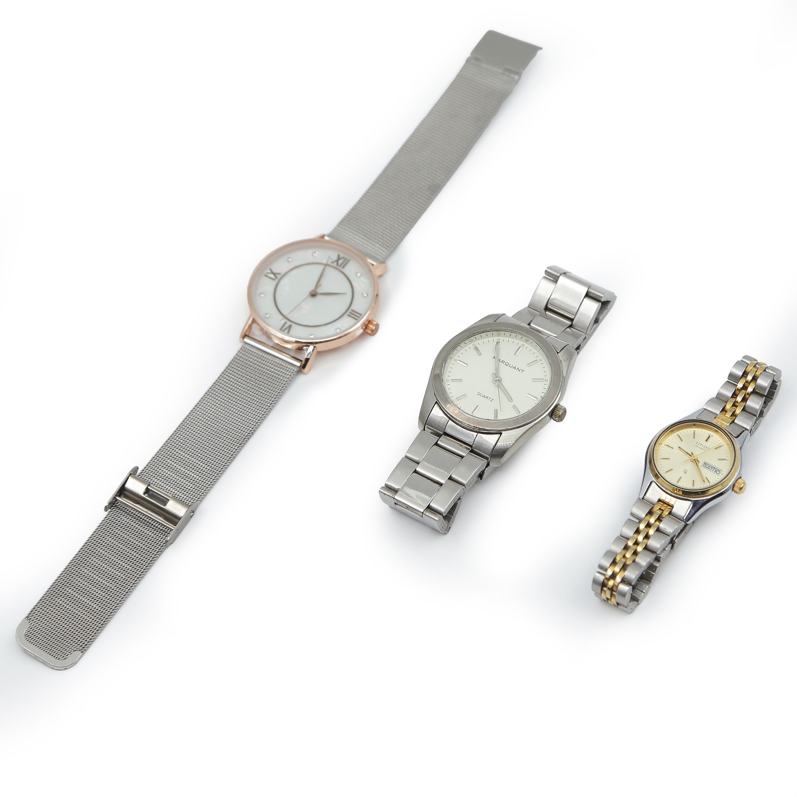 ARMBANDSUR, 3 ST, MARQUANT, CITIZEN SAMT EN OMÄRKT.