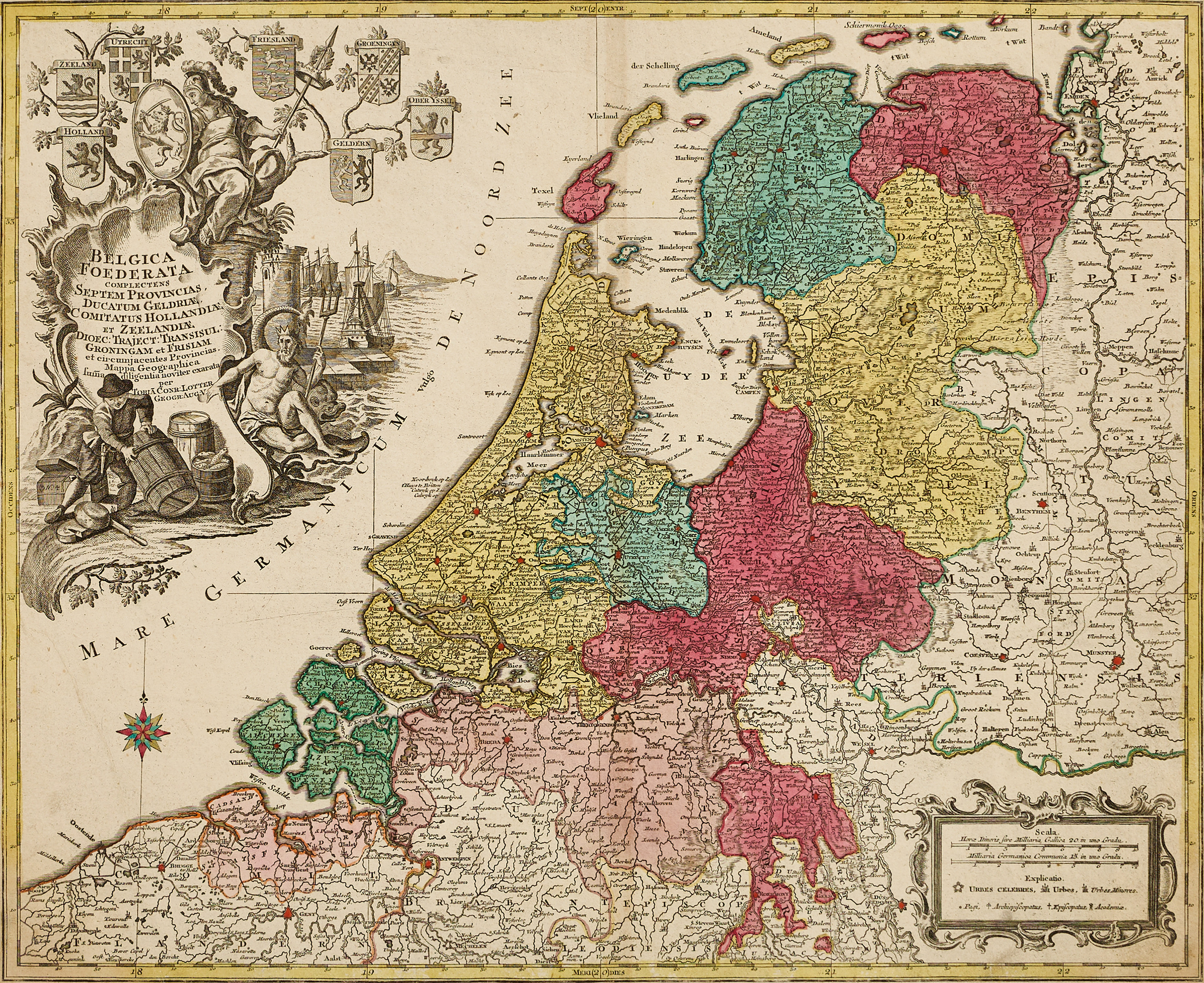 LOTTER, Belgica Foederata, Complectens Septem Provincias, 1772.