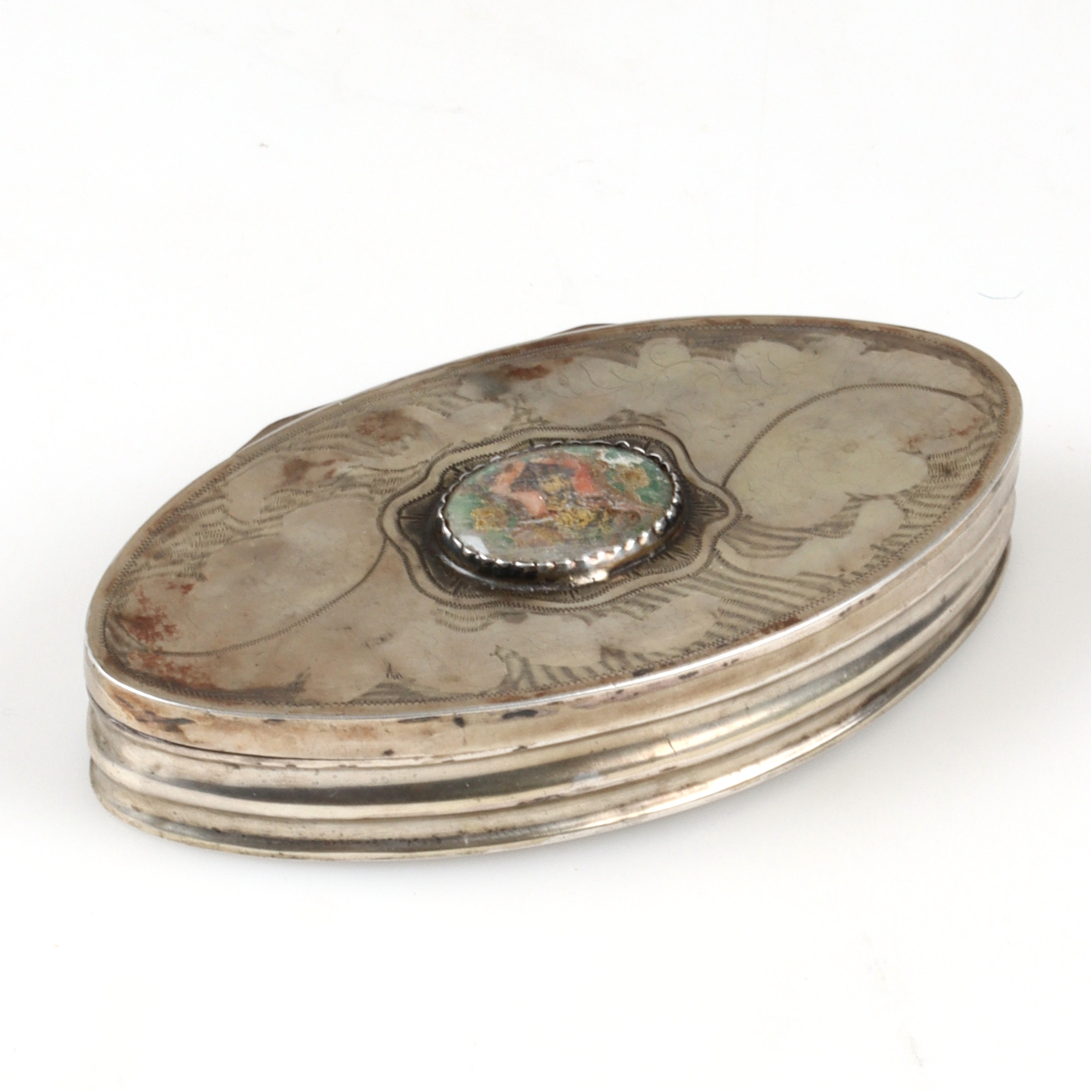 SPETSDOSA, silver, Nils Johan Åström (1838 -1858), Sundsvall, 1800-talets mitt.