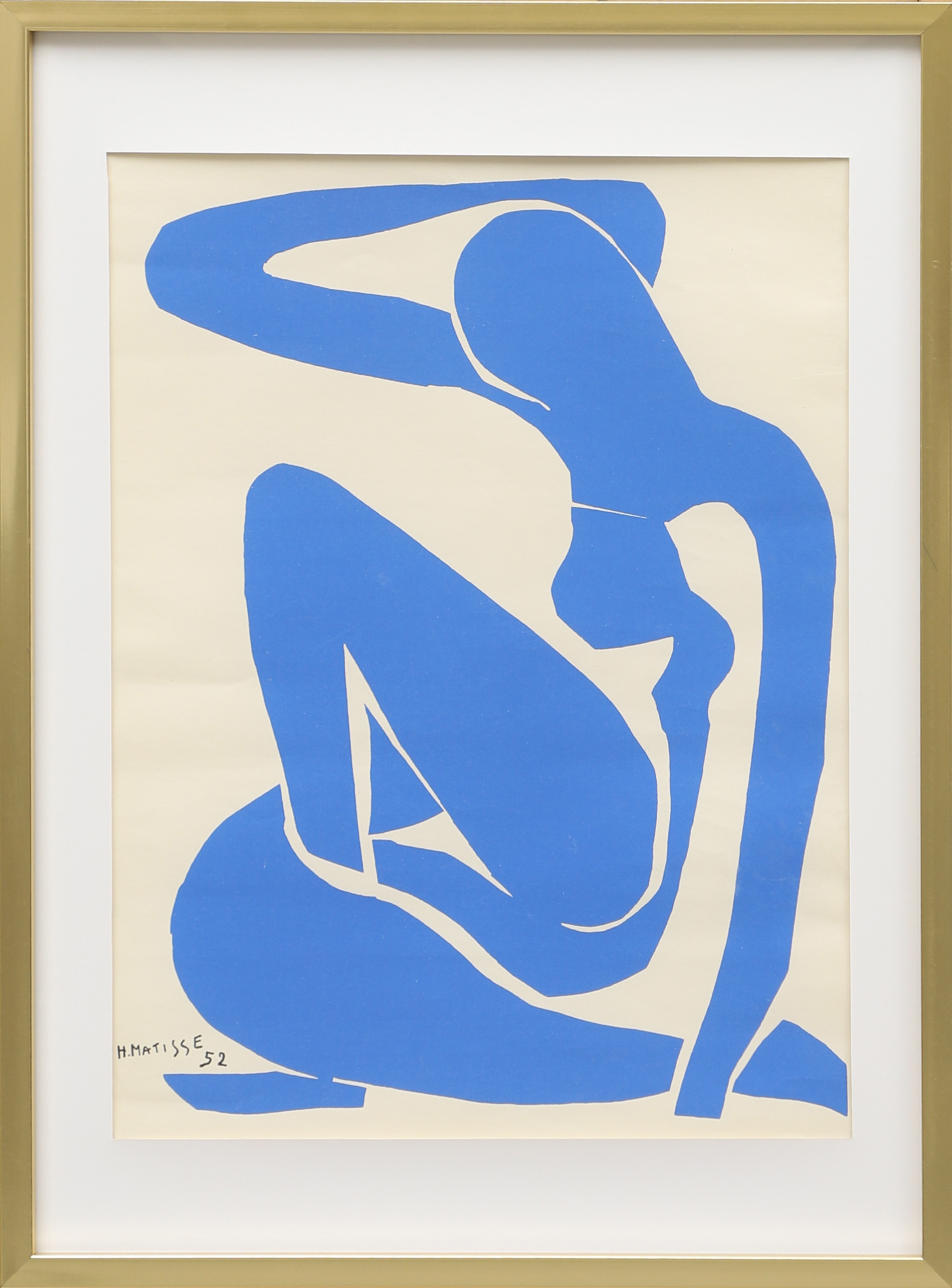 HENRI MATISSE. EFTER. "Nu bleu", färglitografi, signerad i trycket och daterad -52.