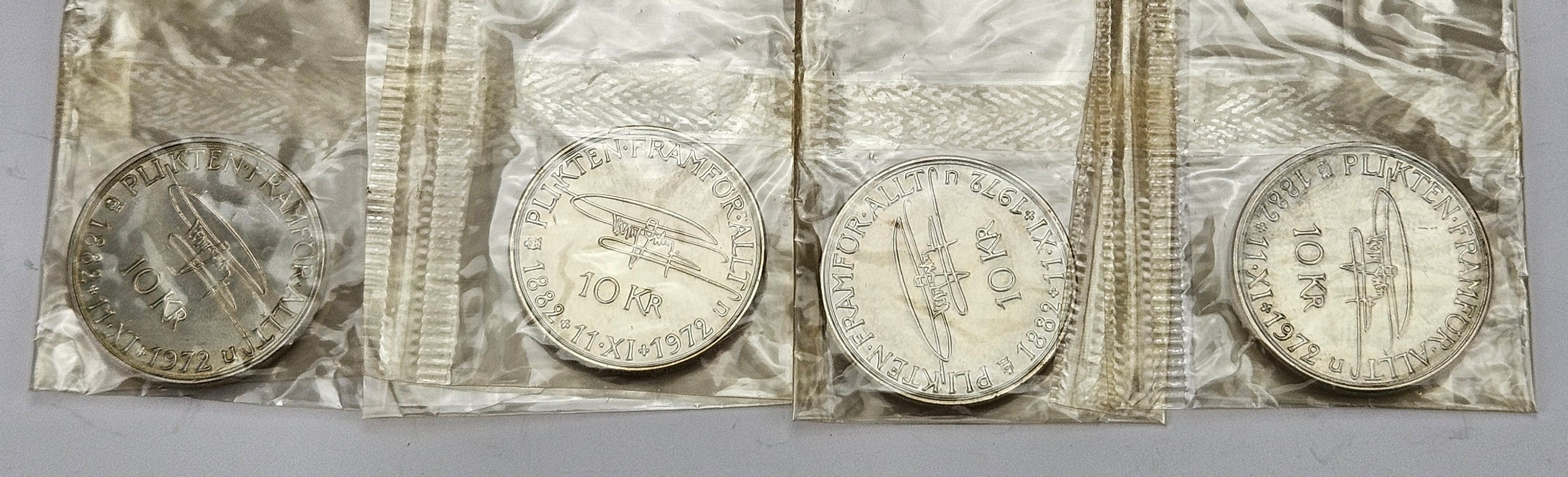 MYNT, 4 st, silver, 83%, Gustaf VI Adolf, Sverige 1972.