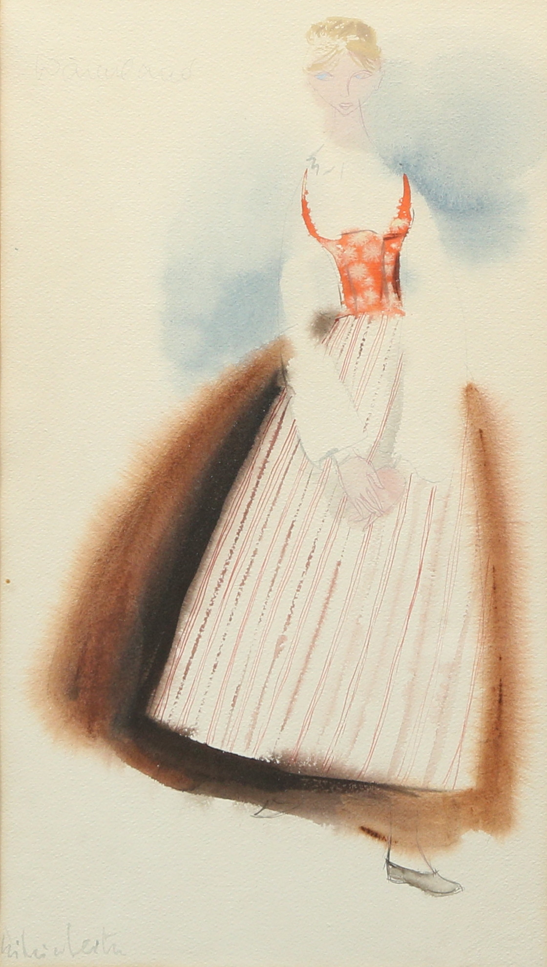 SILVIA LEITU-TANNBERG. (1912-1969), Estland, Akvarell, folkdräkt, signerad.