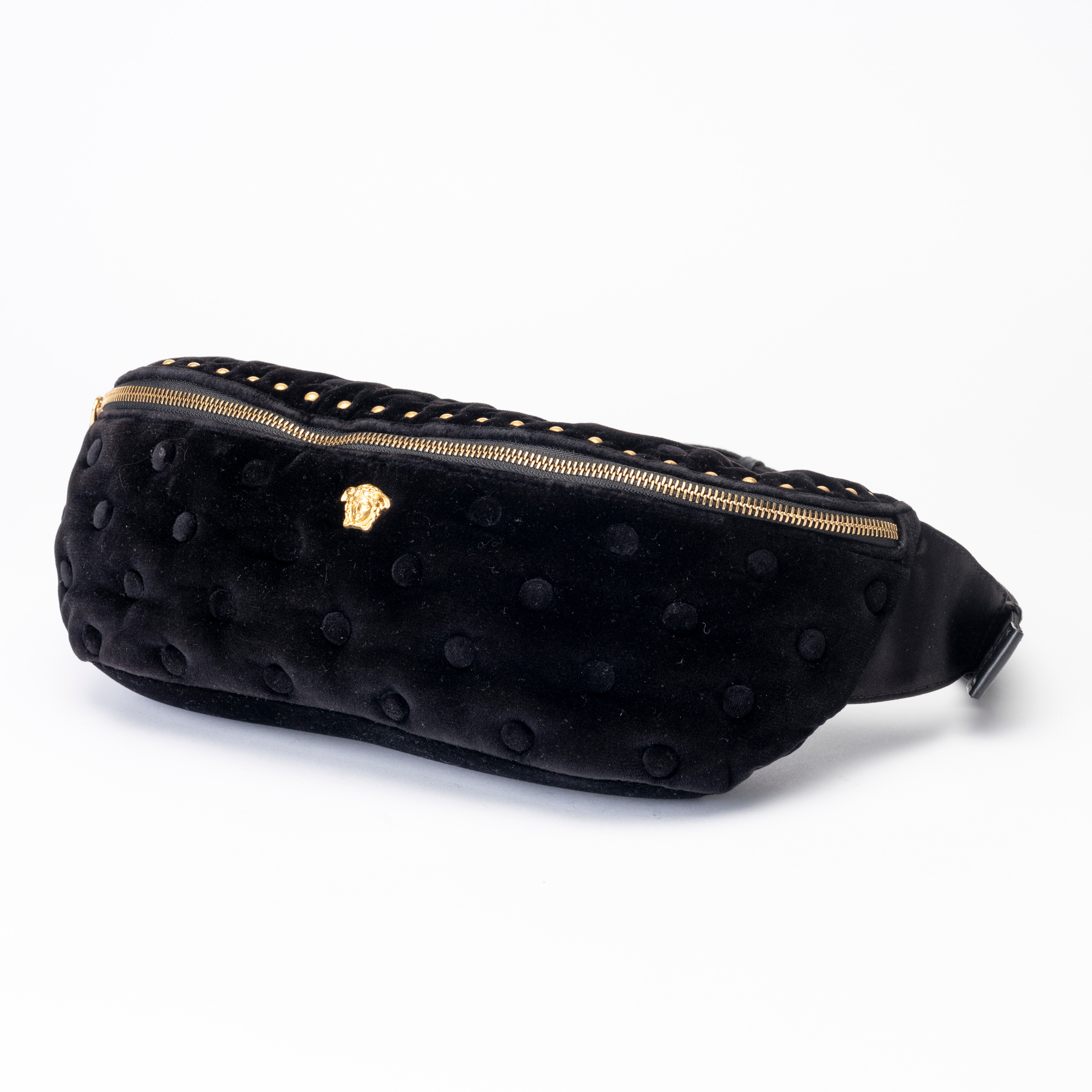 VERSACE. Väska, "Black Medusa Studded Crossbody bag".