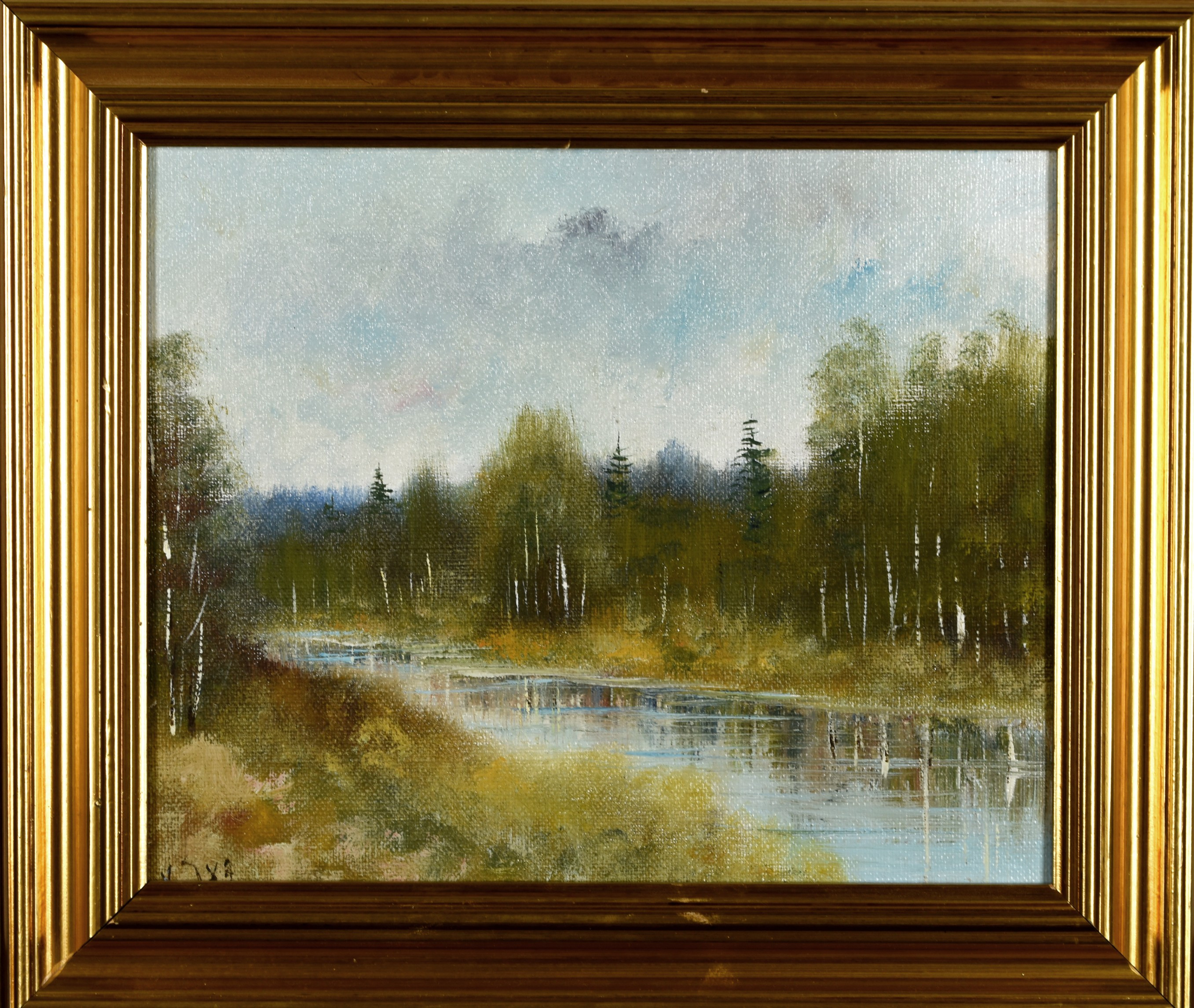 VÄINÖ OSKARI JUNTURA. Olja på duk, Landskapsmotiv, Signerad.
