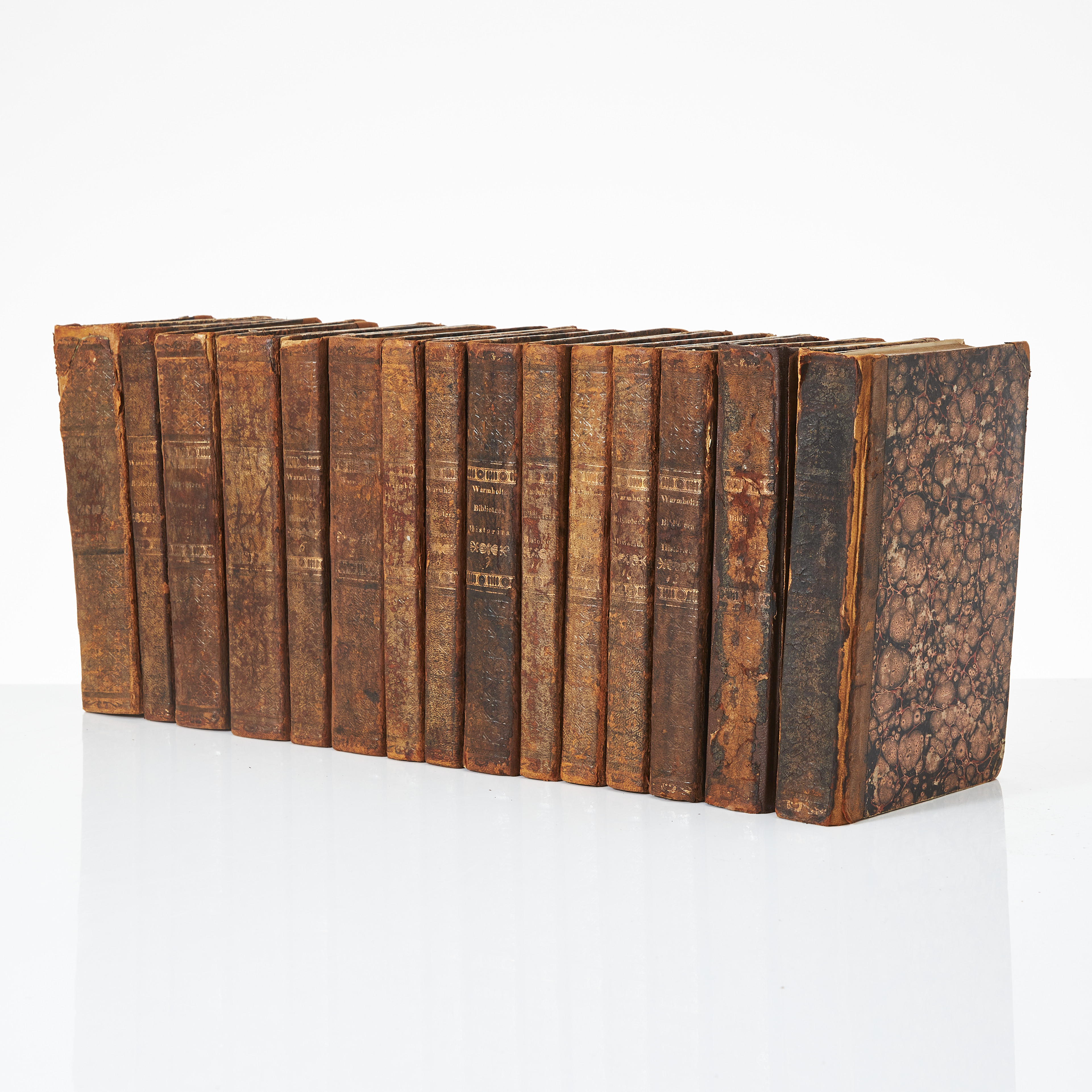 WARMHOLTZ, CARL GUSTAF. BIBLIOTHECA HISTORICA SUEO-GOTHICA, 1782-1817, Viktig bibliografi, 15 volymer.