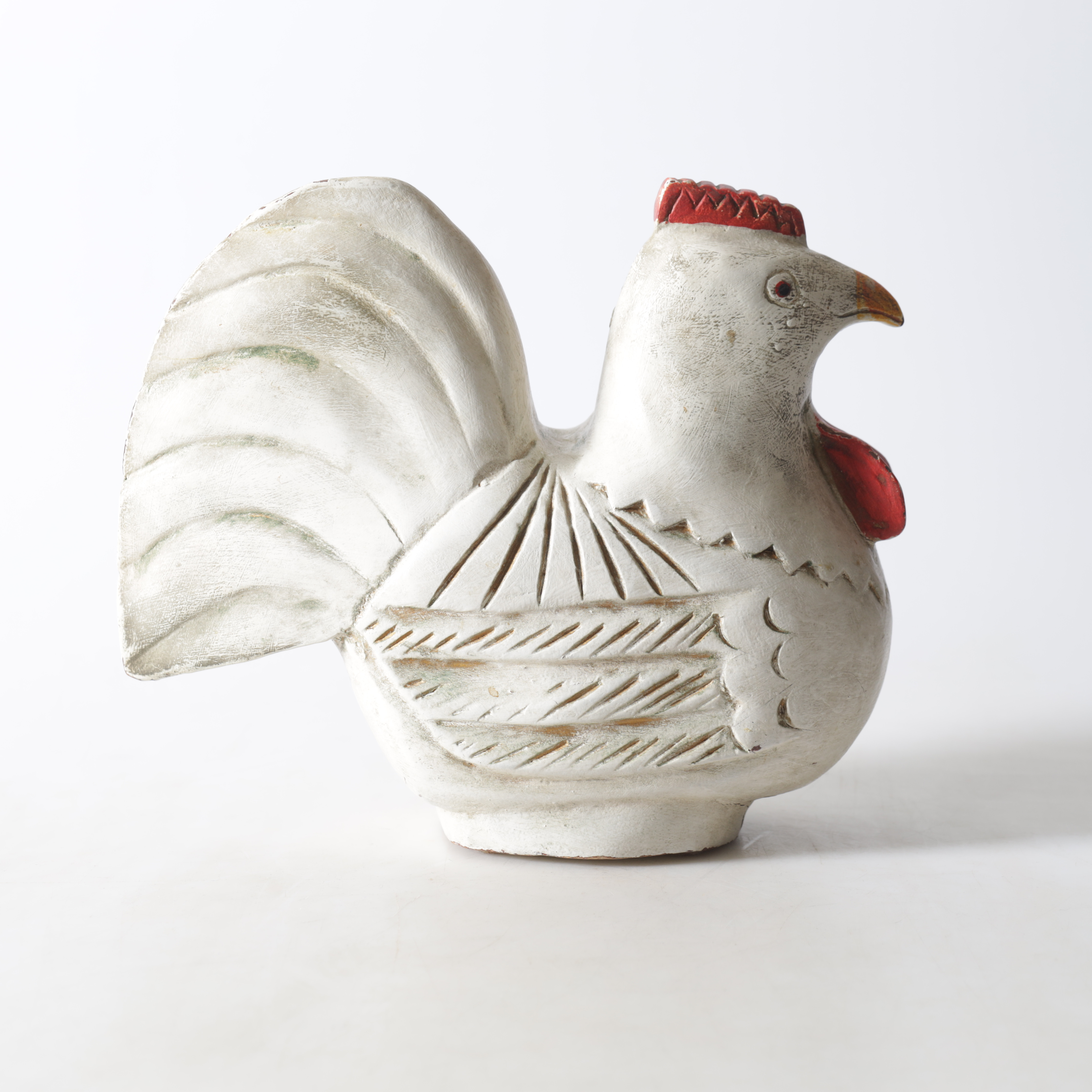 SKULPTUR, bemålat trä, 1900-tal.