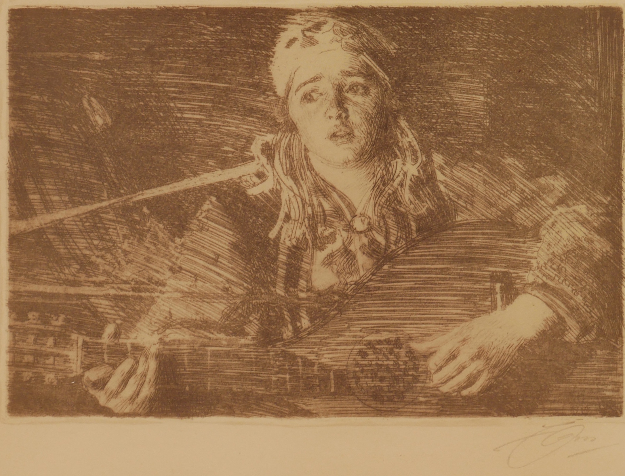 ANDERS ZORN. EFTER. "Ols Maria", grafiskt tryck, Bengtson Lito.
