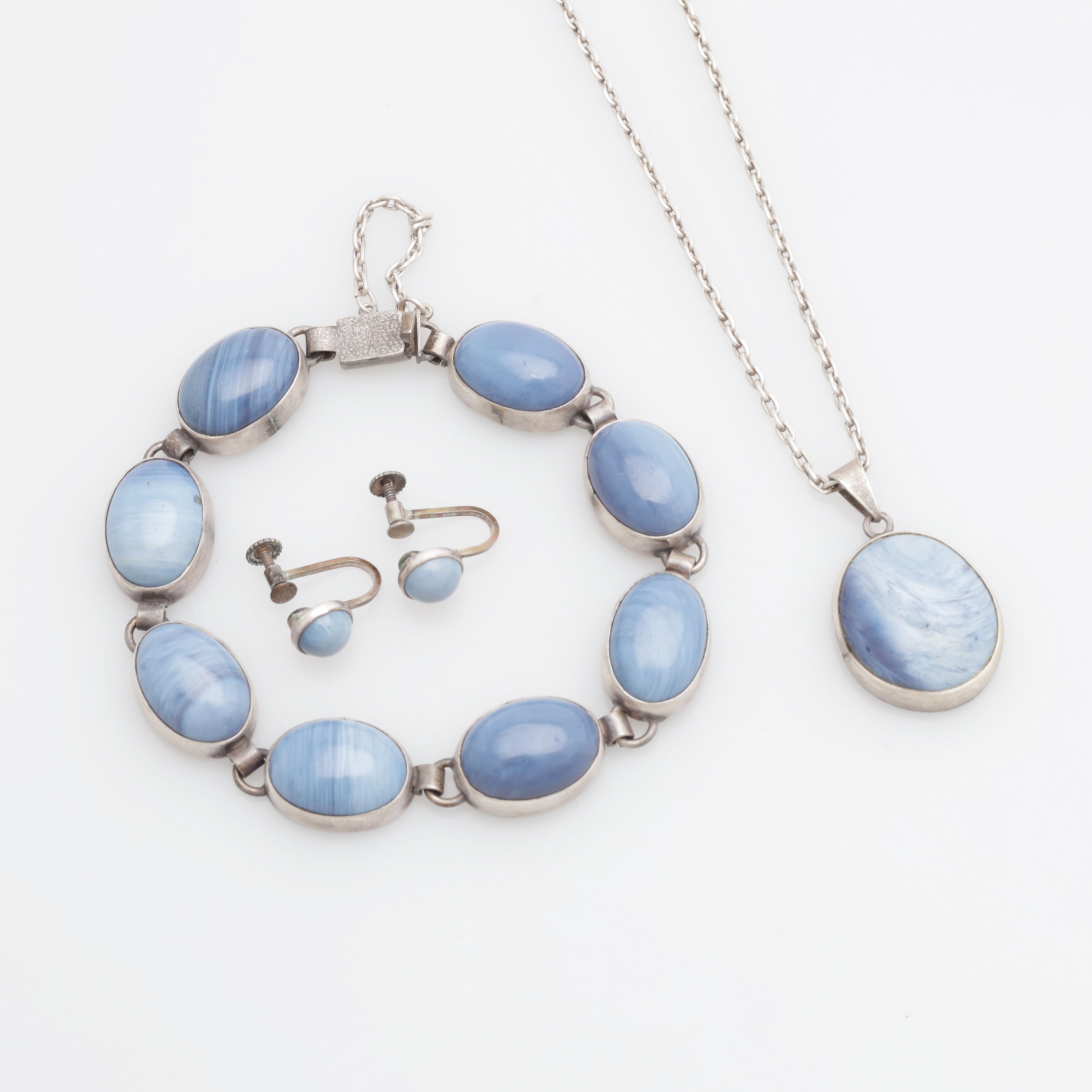 SMYCKESET, 4 delar, Silver/Bergslagssten.