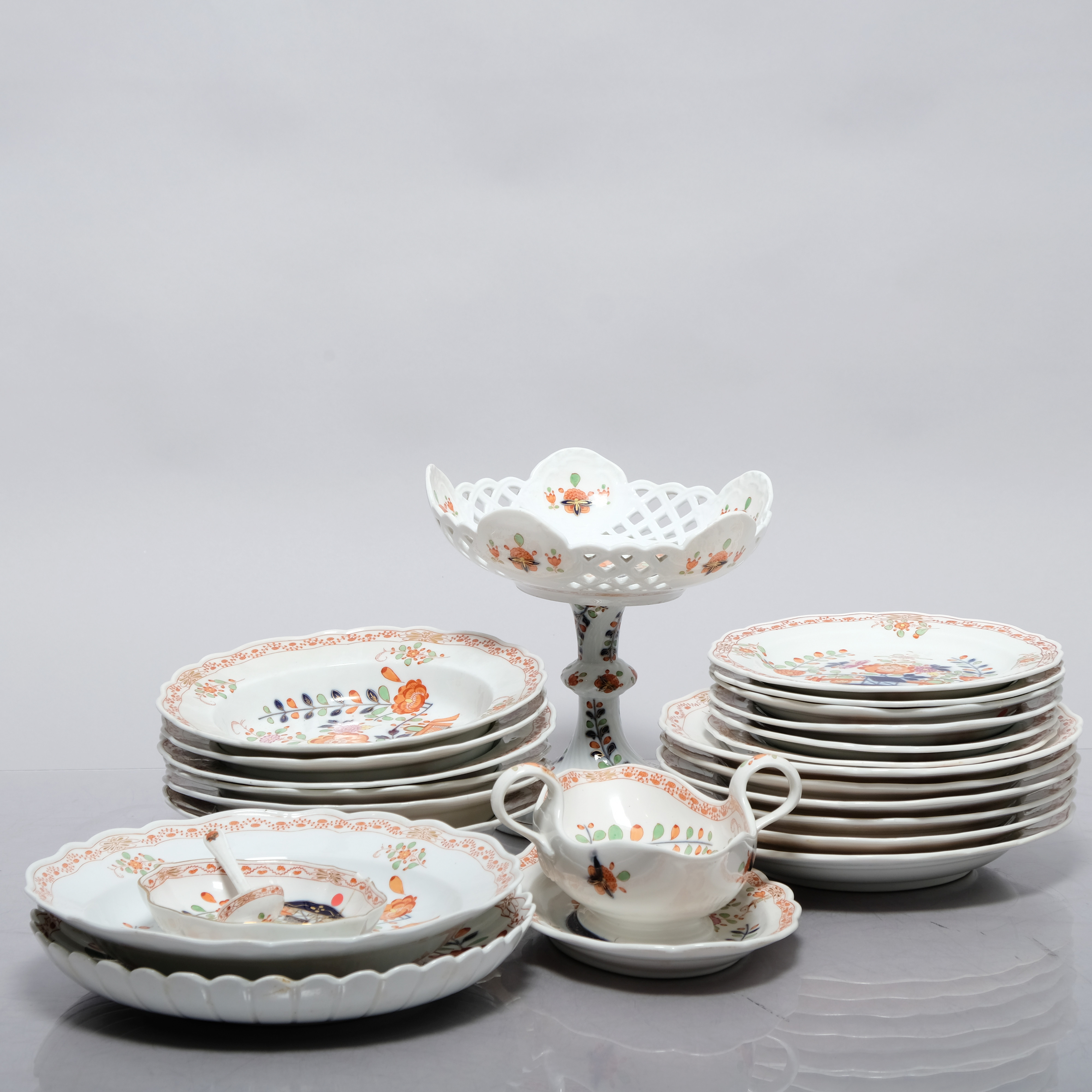 MATSERVIS, Porslin, 24 delar, Meissen, 1800-tal.