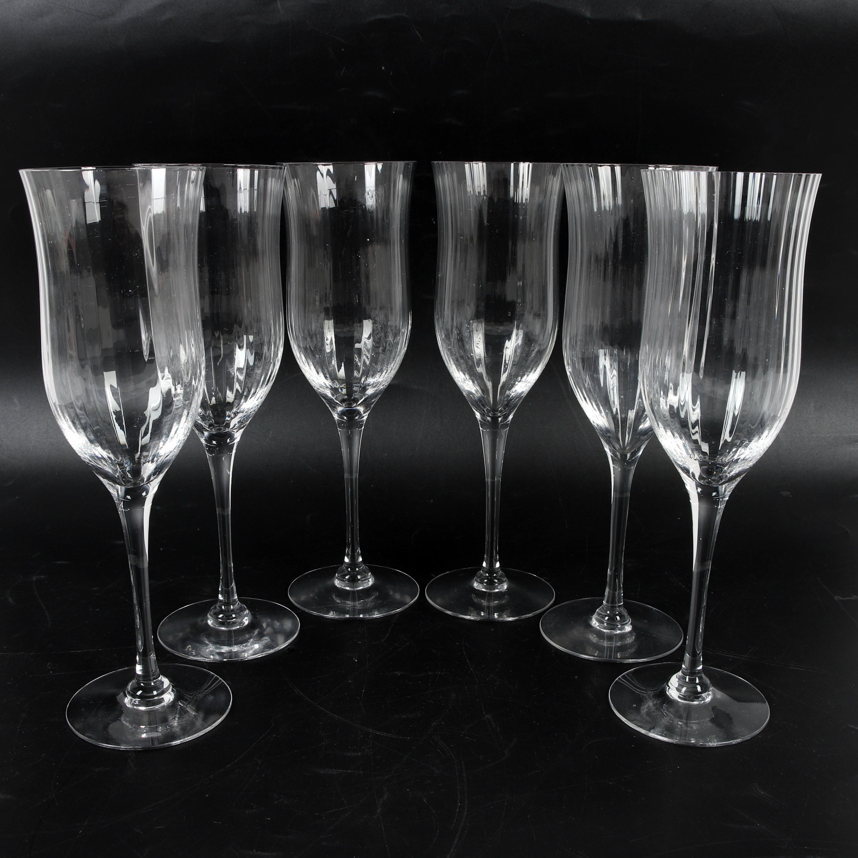GUNNAR CYRÉN. Ölglas, 6 st, "Blanche harmony", Orrefors.