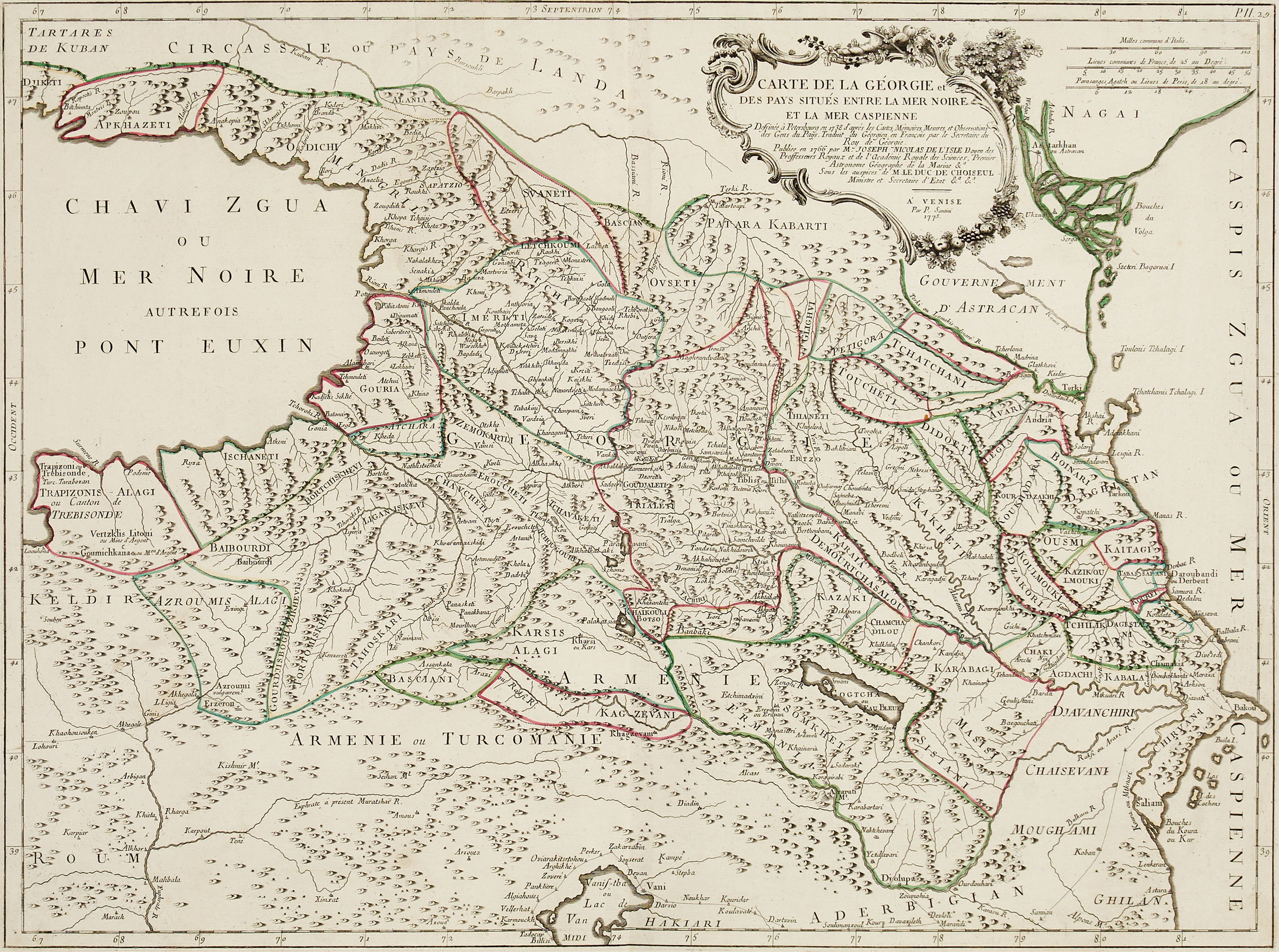SANTINI/REMONDINI, Carte De La Géorgie, 1775 (1784).