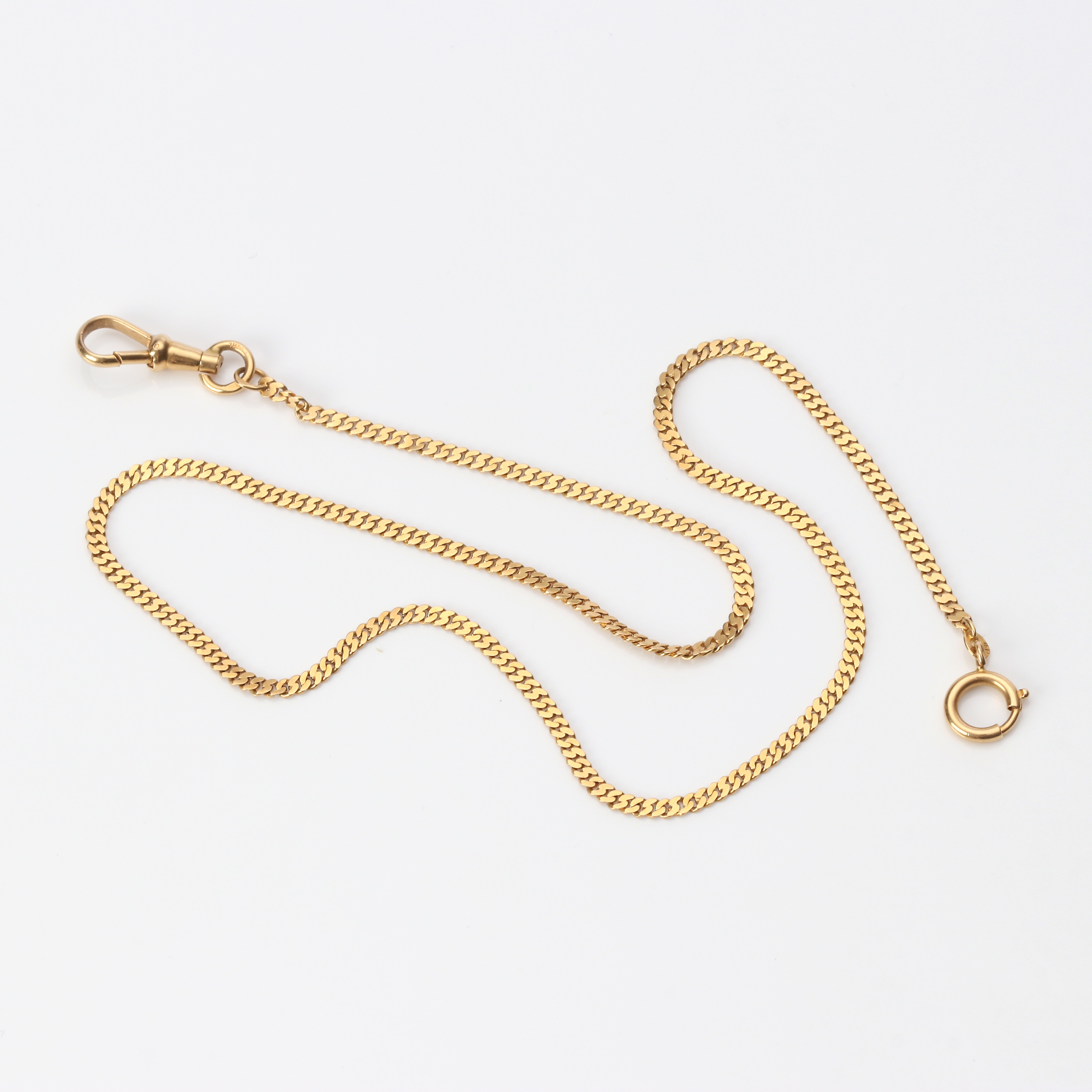 KLOCKLÄNK, PANSARLÄNK. 18k guld, vikt ca 9,1 gram.