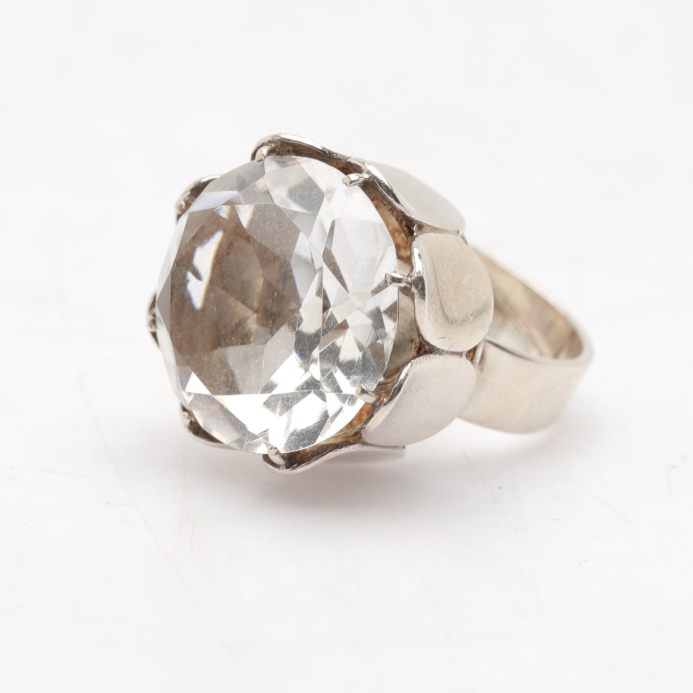 RING, sterling silver & bergskristall, Bengt Hallberg Guldsmeds AB, 1972.