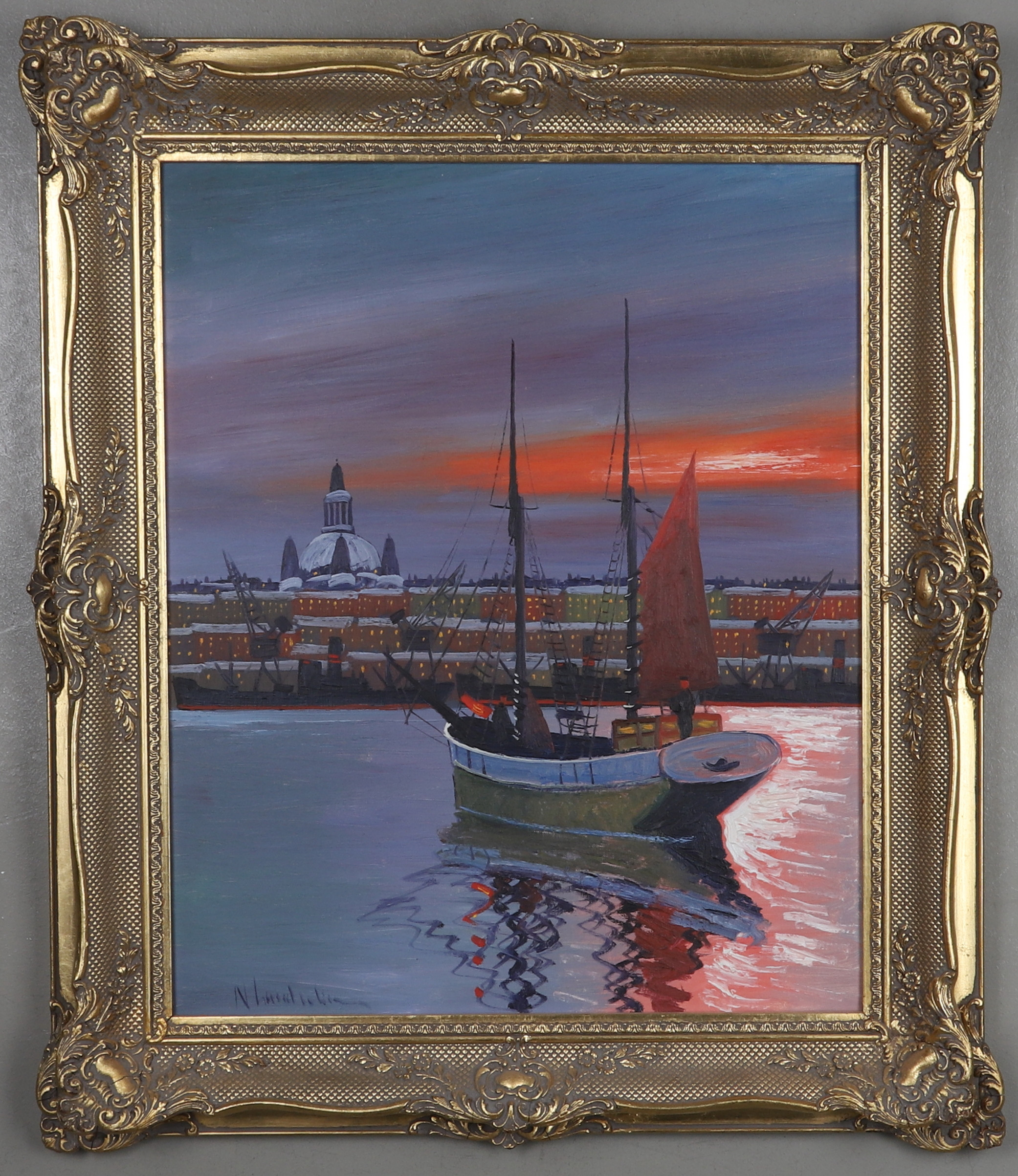 NILS LANDELIUS. olja på duk, signerad.