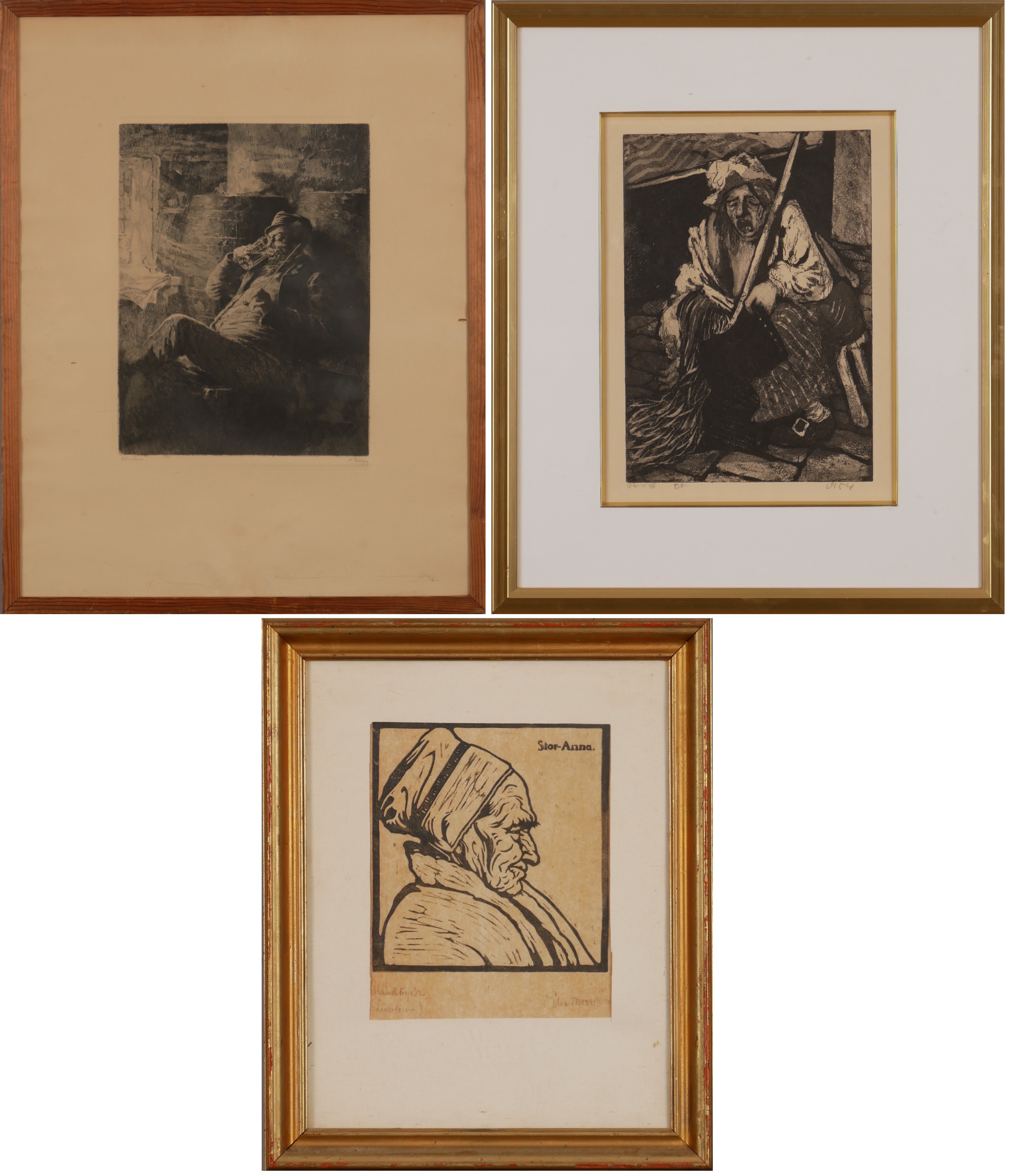 GRAFISKA TRYCK, 3 st, bla Axel Tallberg.