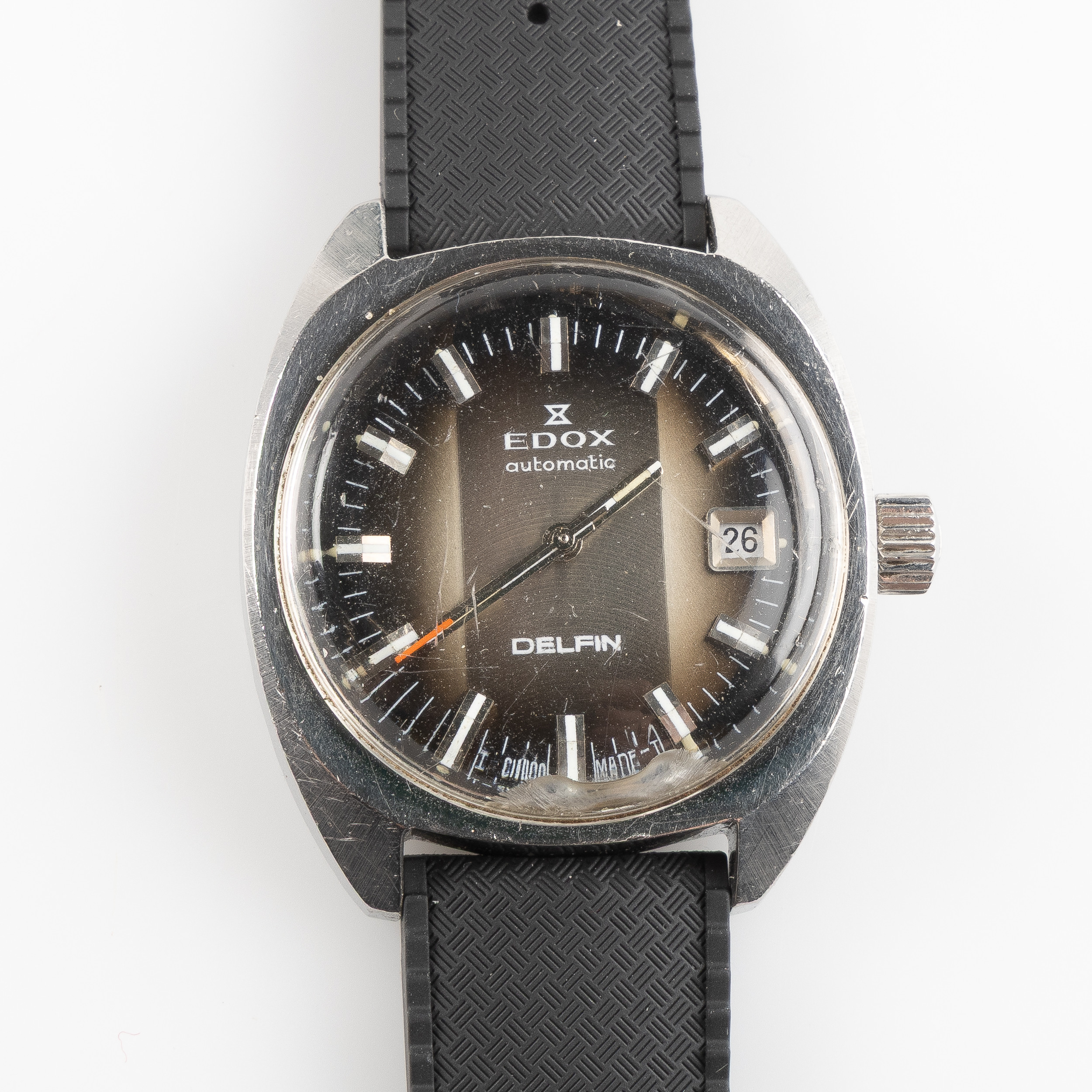 EDOX, Delfin, armbandsur, 35 mm, stål, 1970-tal.