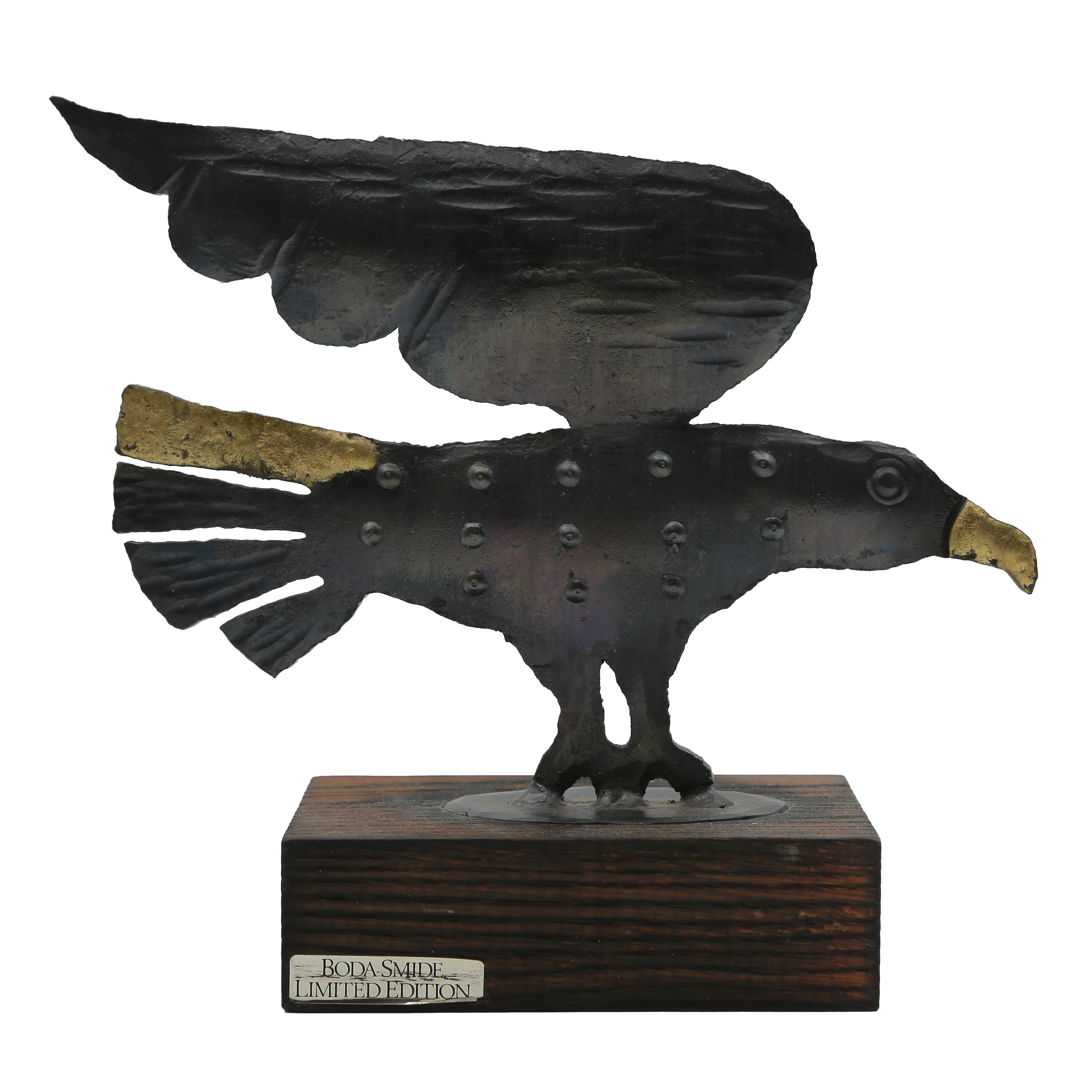 BERTIL VALLIEN. SKULPTUR "FÅGEL" BODA SMIDE, SIGNERAD, NUMRERAD 31/975, SWEDEN.