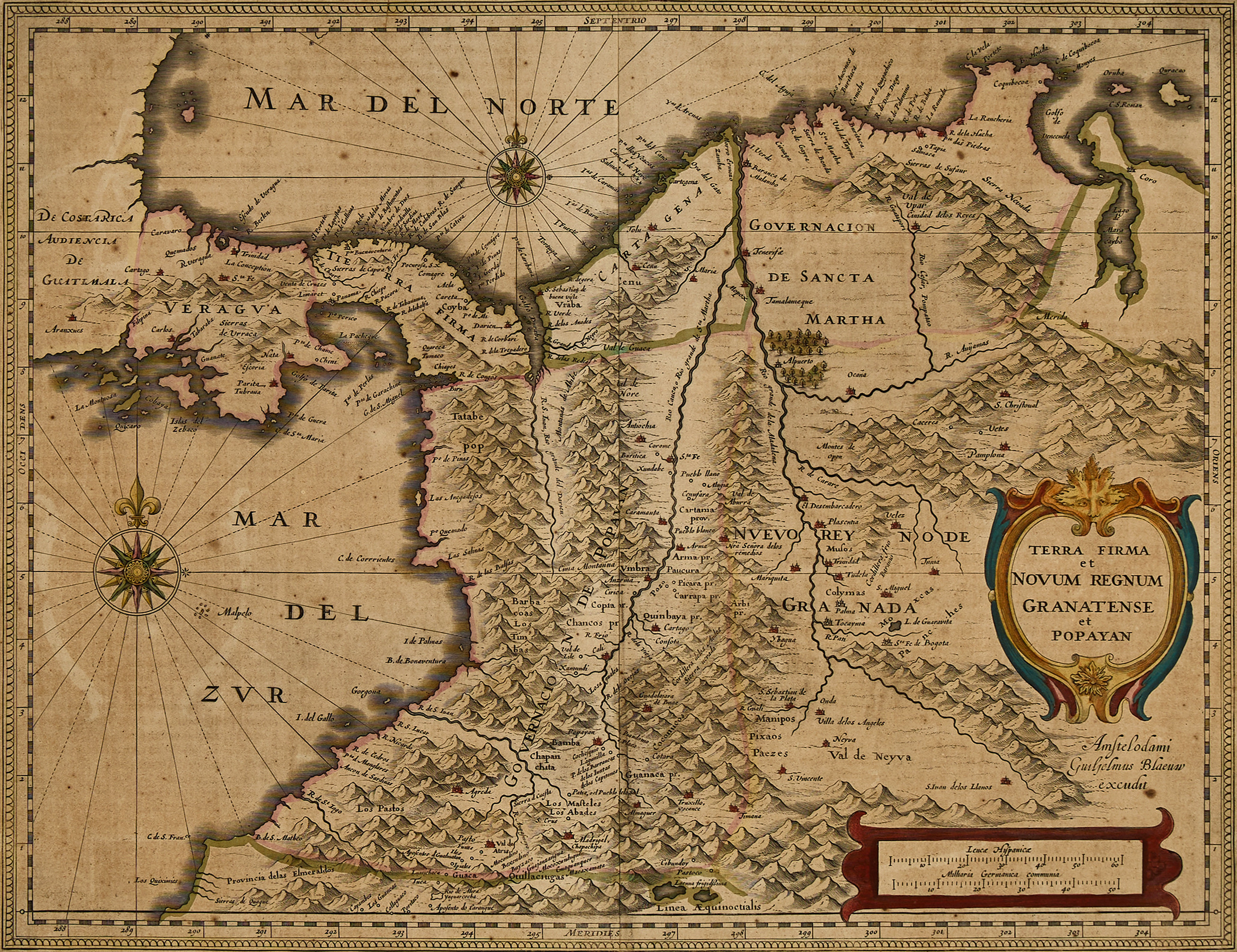 BLAEU, Terra Firma et Novum Regnum Granatense et Popayan, 1640-1643/1644-1645.