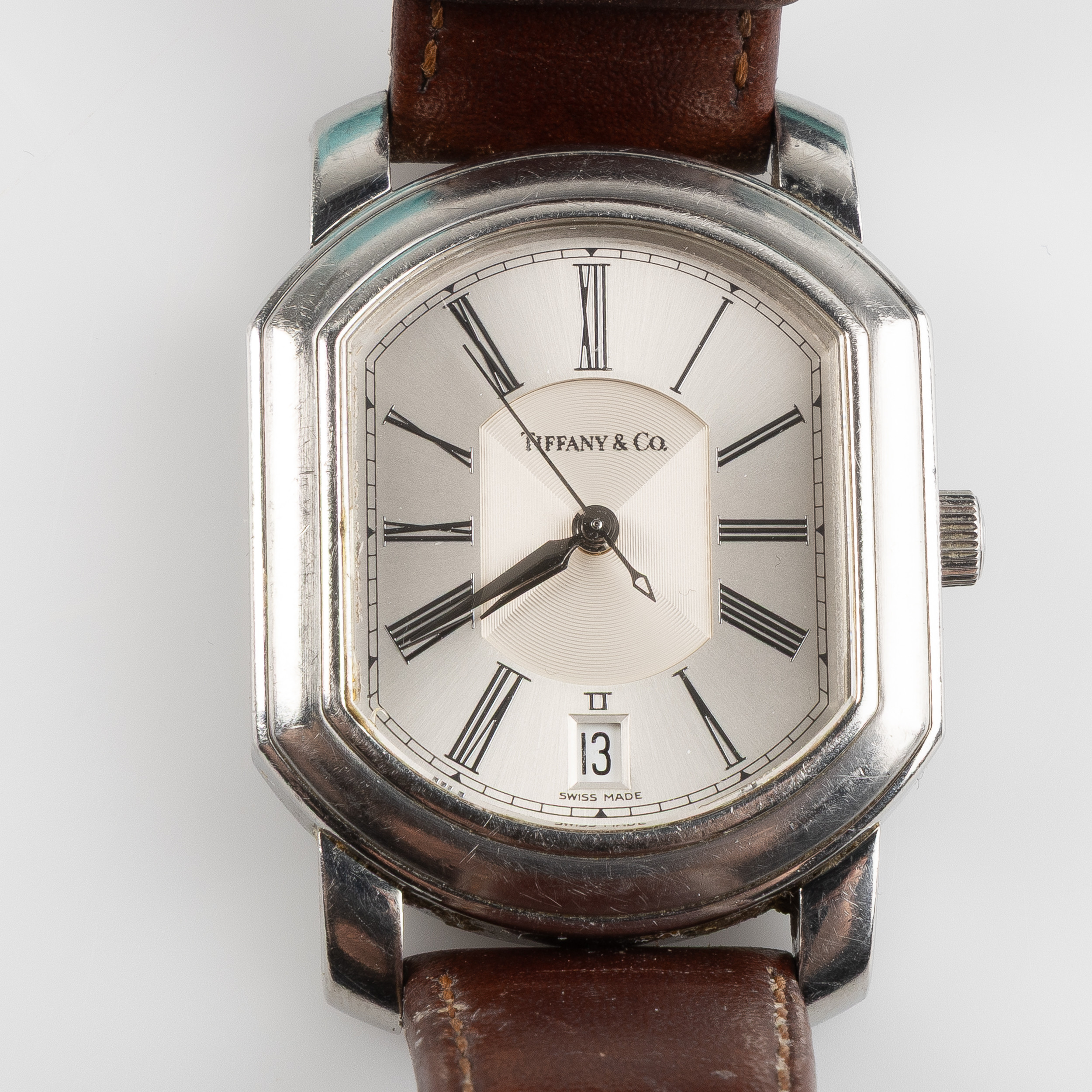 TIFFANY & Co. Mark Coupe, armbandsur, 32x37 mm, stål, 1990-tal.