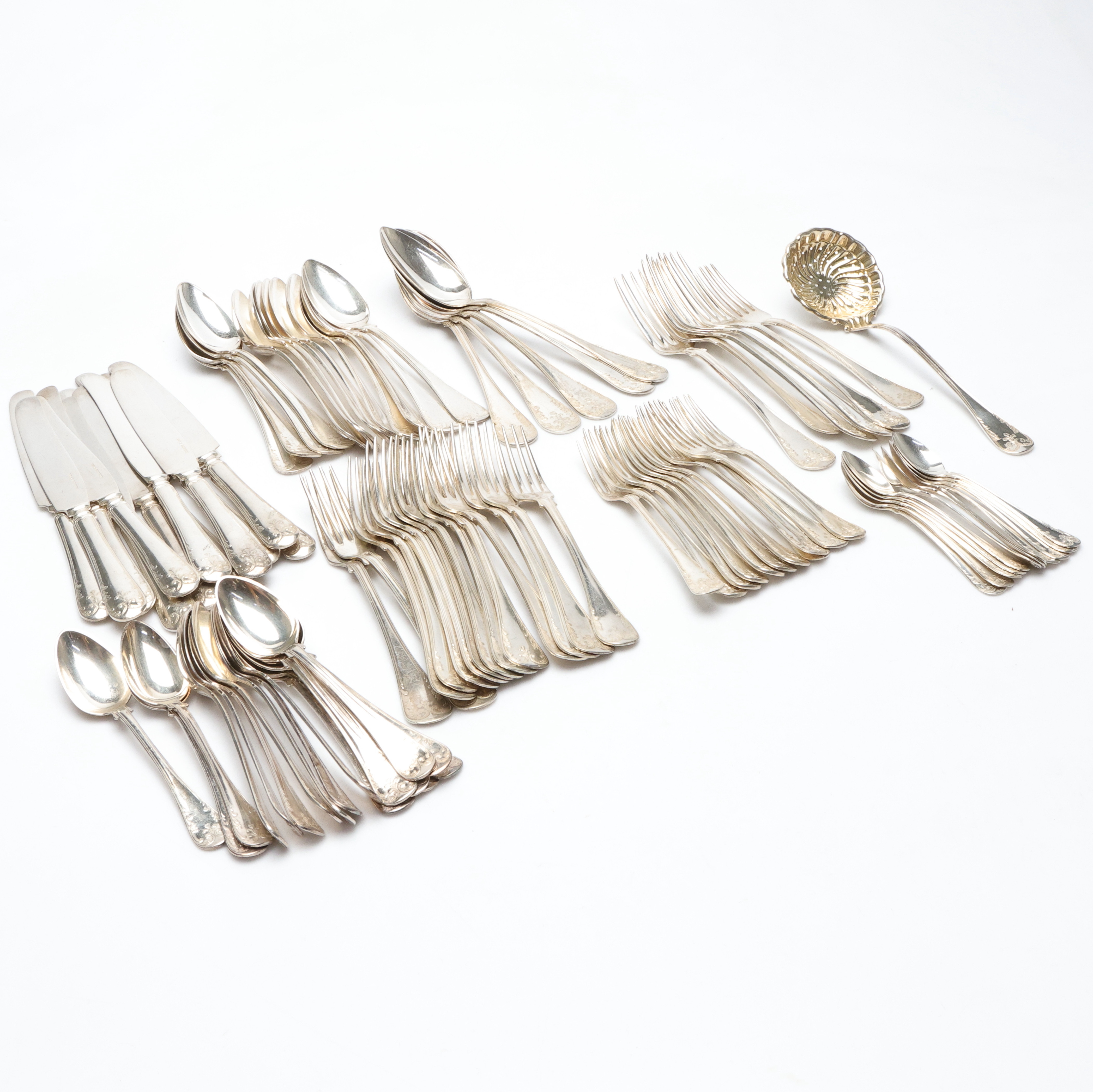 BESTICKSERVIS, nysilver, "Gammal fransk", 1900-tal.