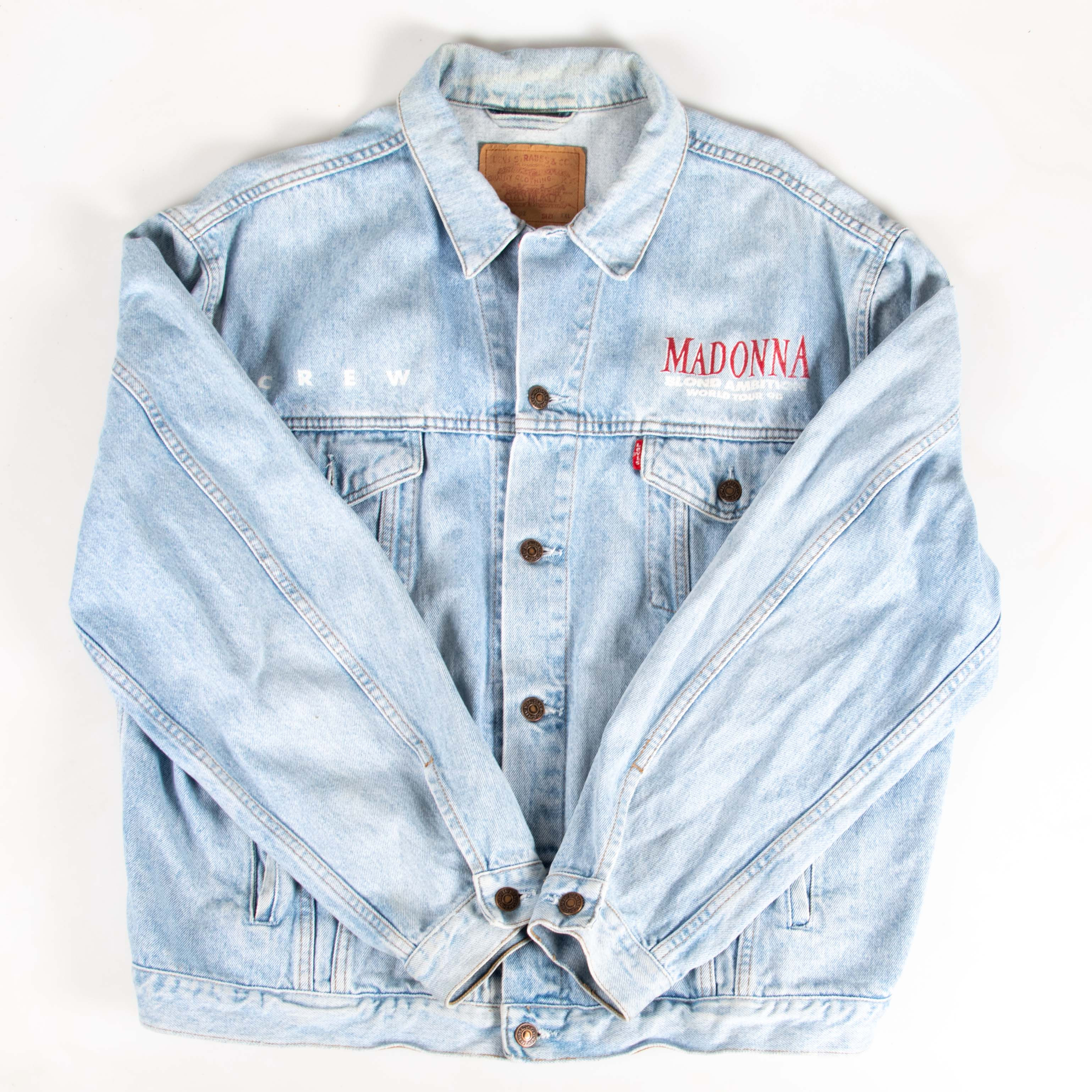 MADONNA CREW JEANSJACKA. BLOND AMBITION WORLD TOUR -90, ERIKSBERG-GOTHENBURG JUNE 30 1990.