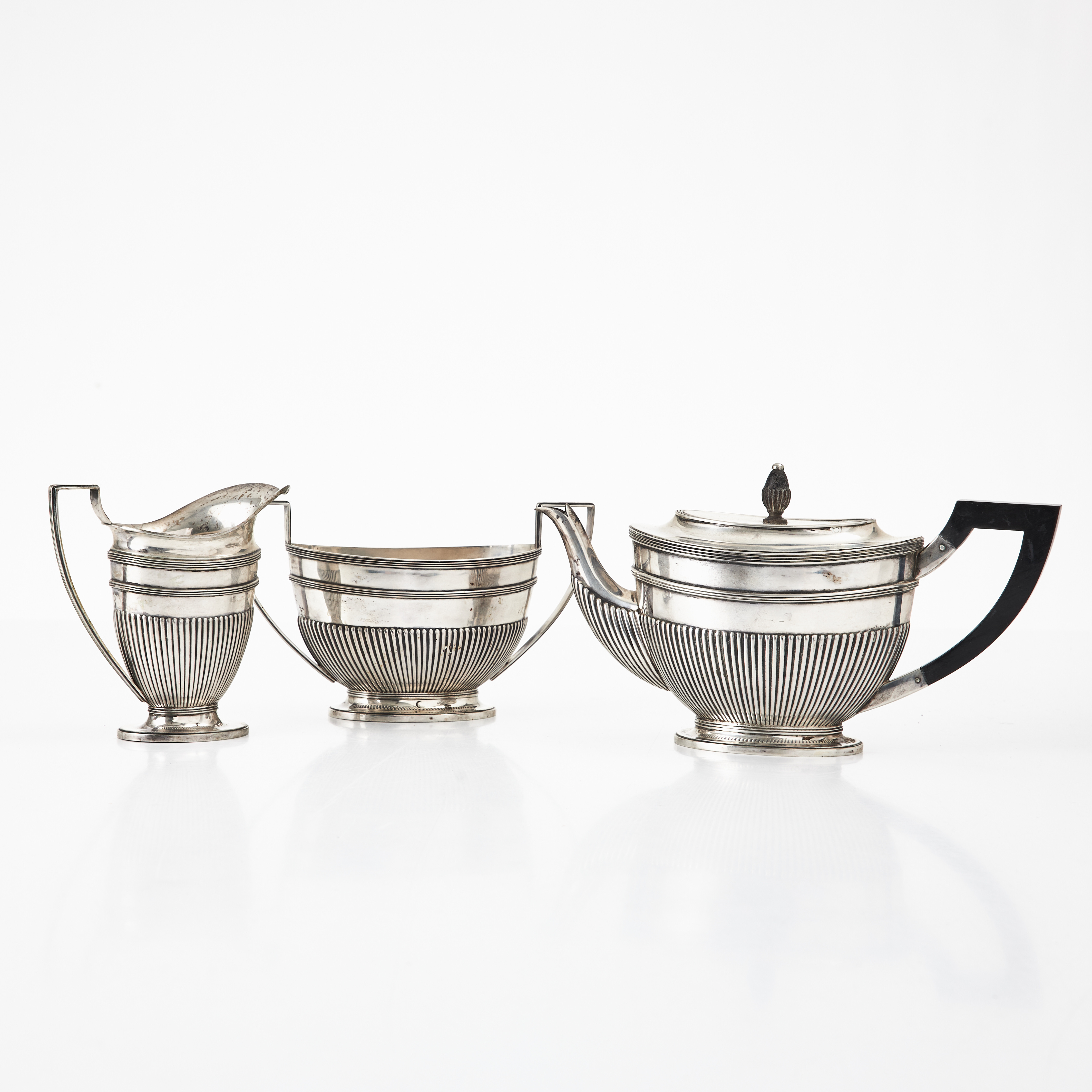 KAFFESERVIS, 3 delar, silver, stämplade med Nederländska silverstämplar (1814-1953).