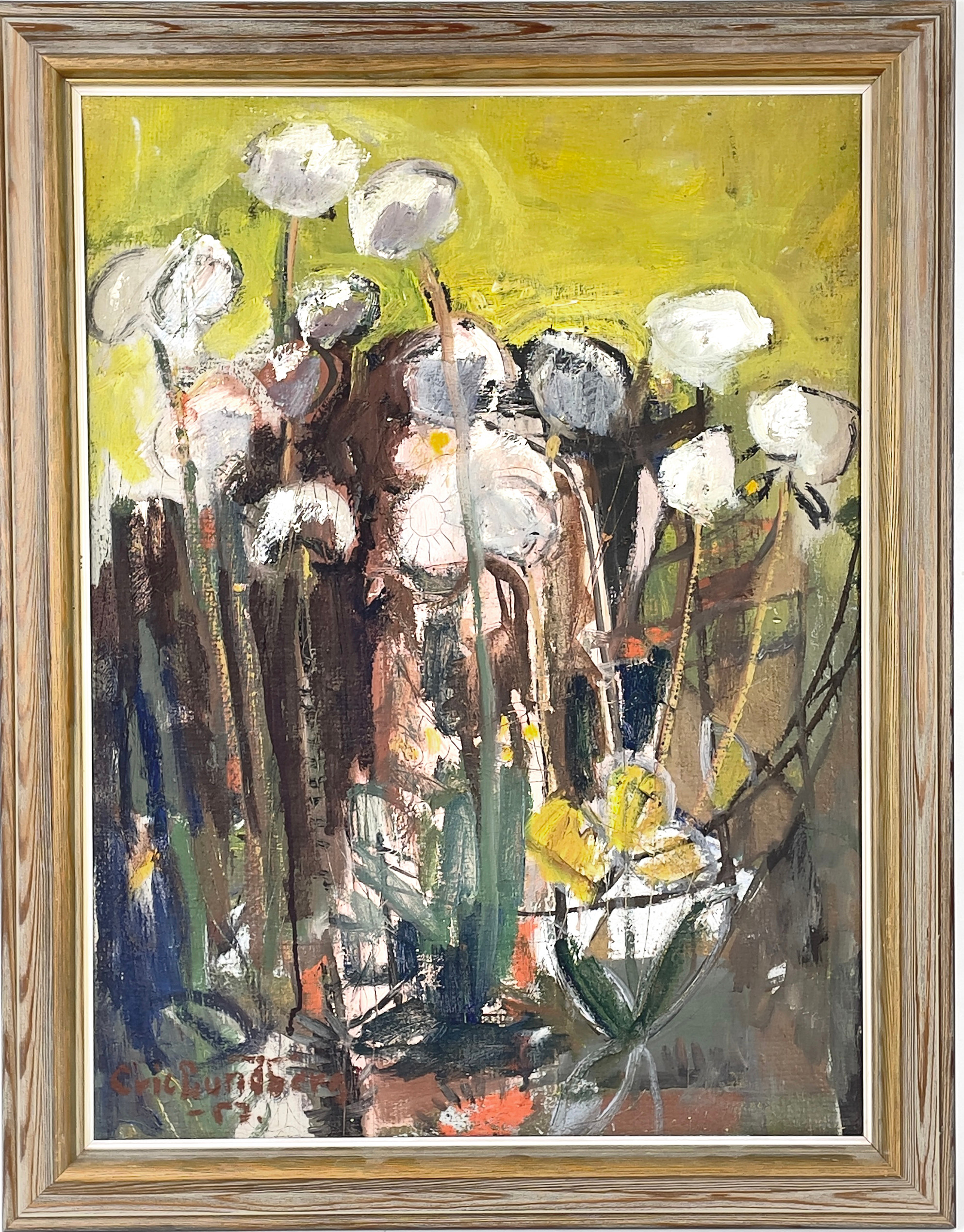 ERIC LUNDBERG (1918-1992), olja på duk, blomstermotiv, signerad samt daterad -57.