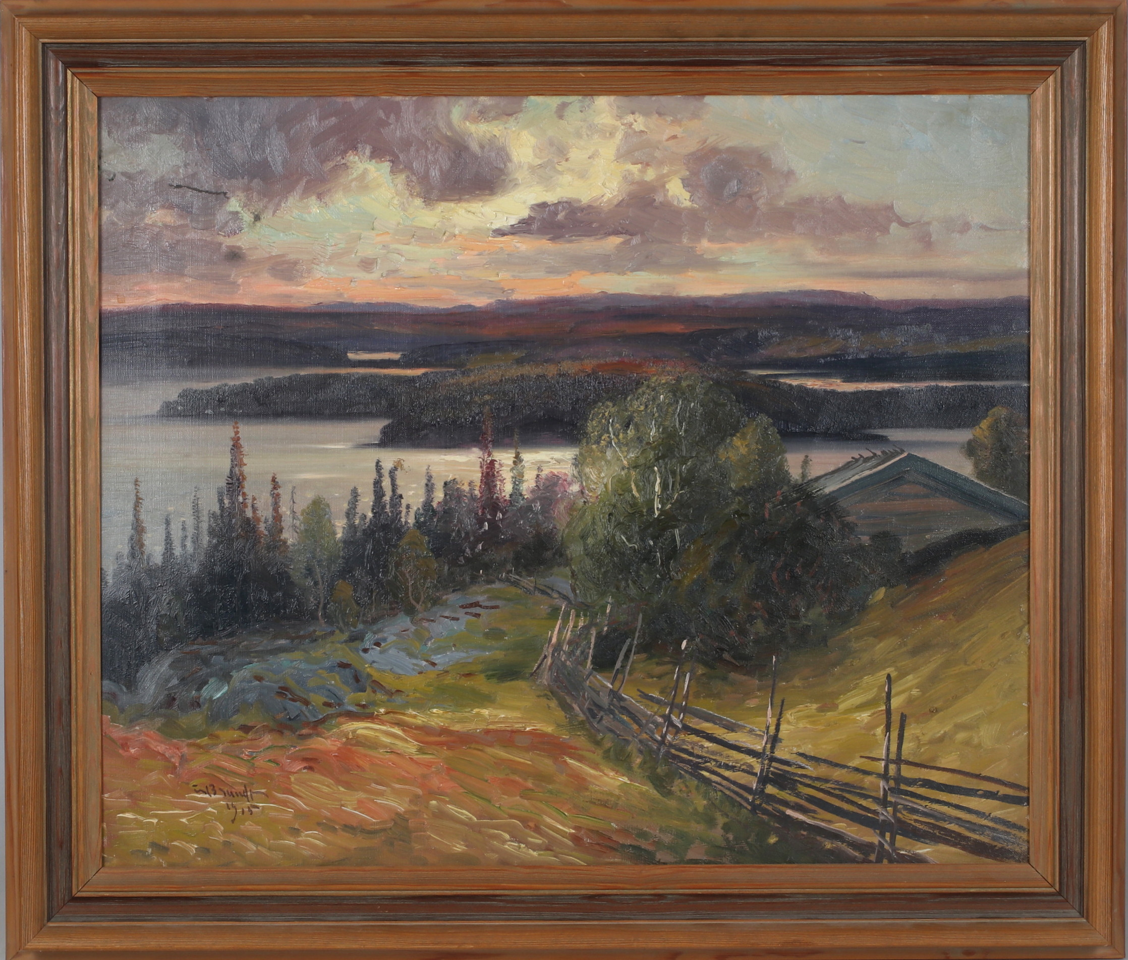 CARL BRANDT. Landskapsmotiv, olja på duk, signerad och daterad 1915.