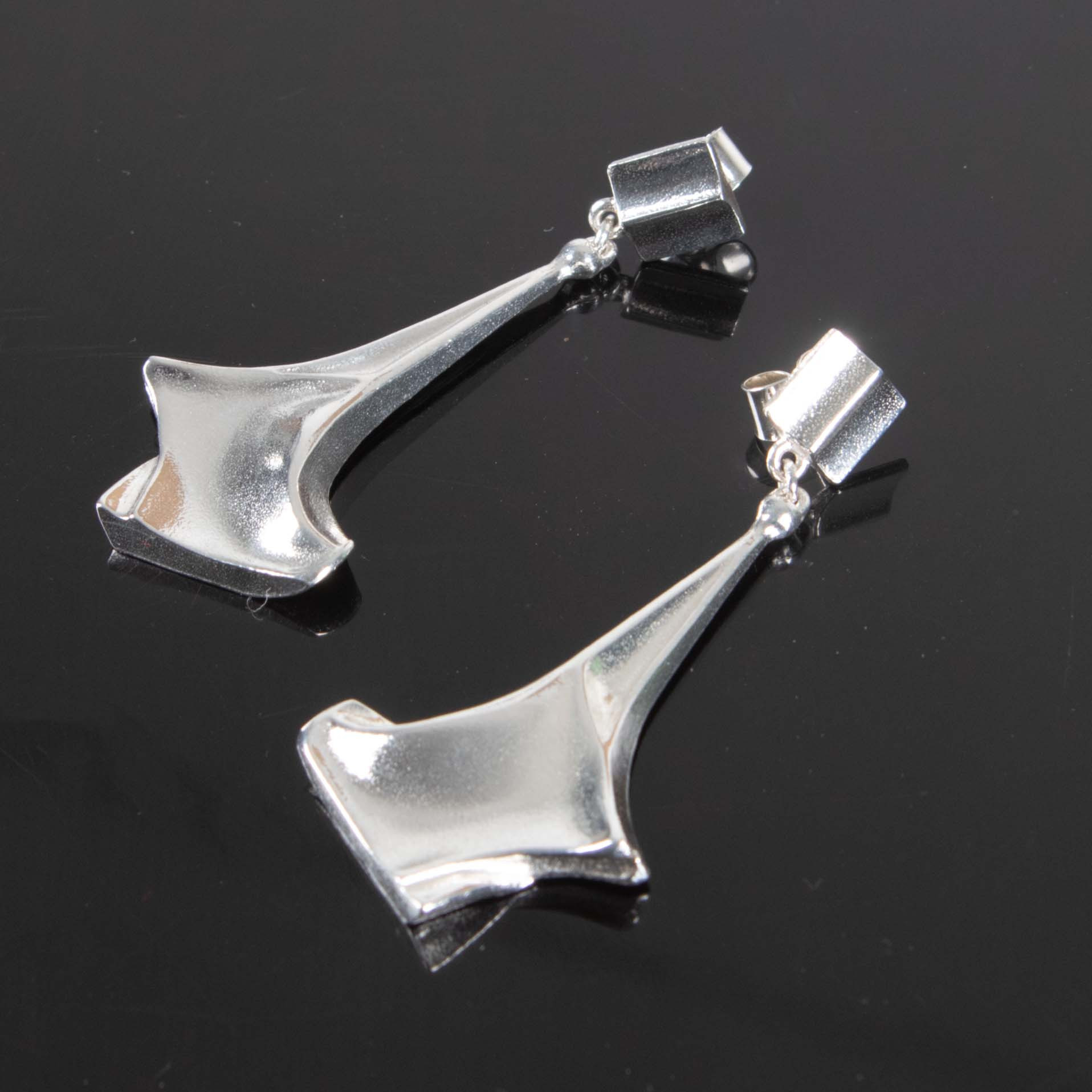 BJÖRN WECKSTRÖM. Lapponia "Punk" örhängen, silver, Finland 1985.