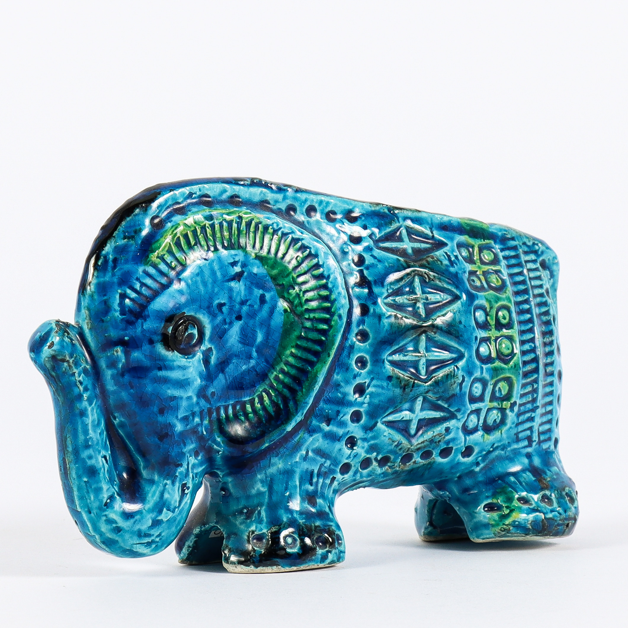 ALDO LONDI. Elefant, "Rimini Blue" Bitossi, Italien.